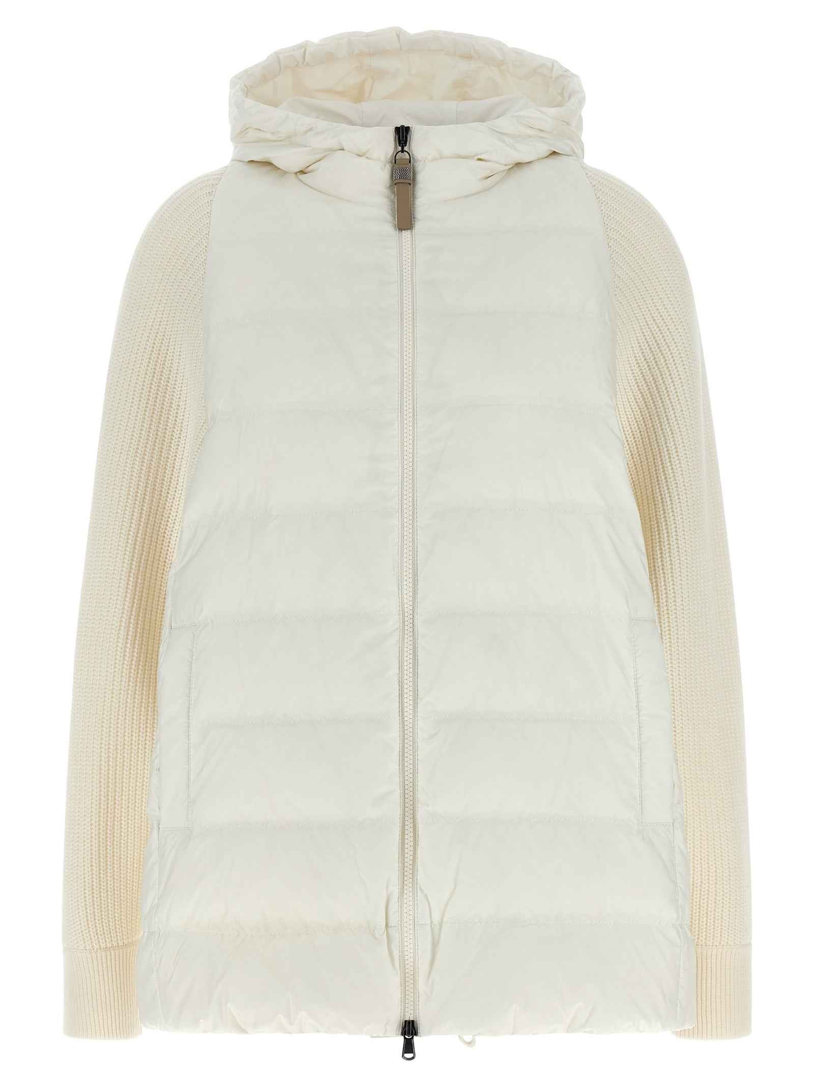 Brunello Cucinelli White Polyester Full-Length Jacket