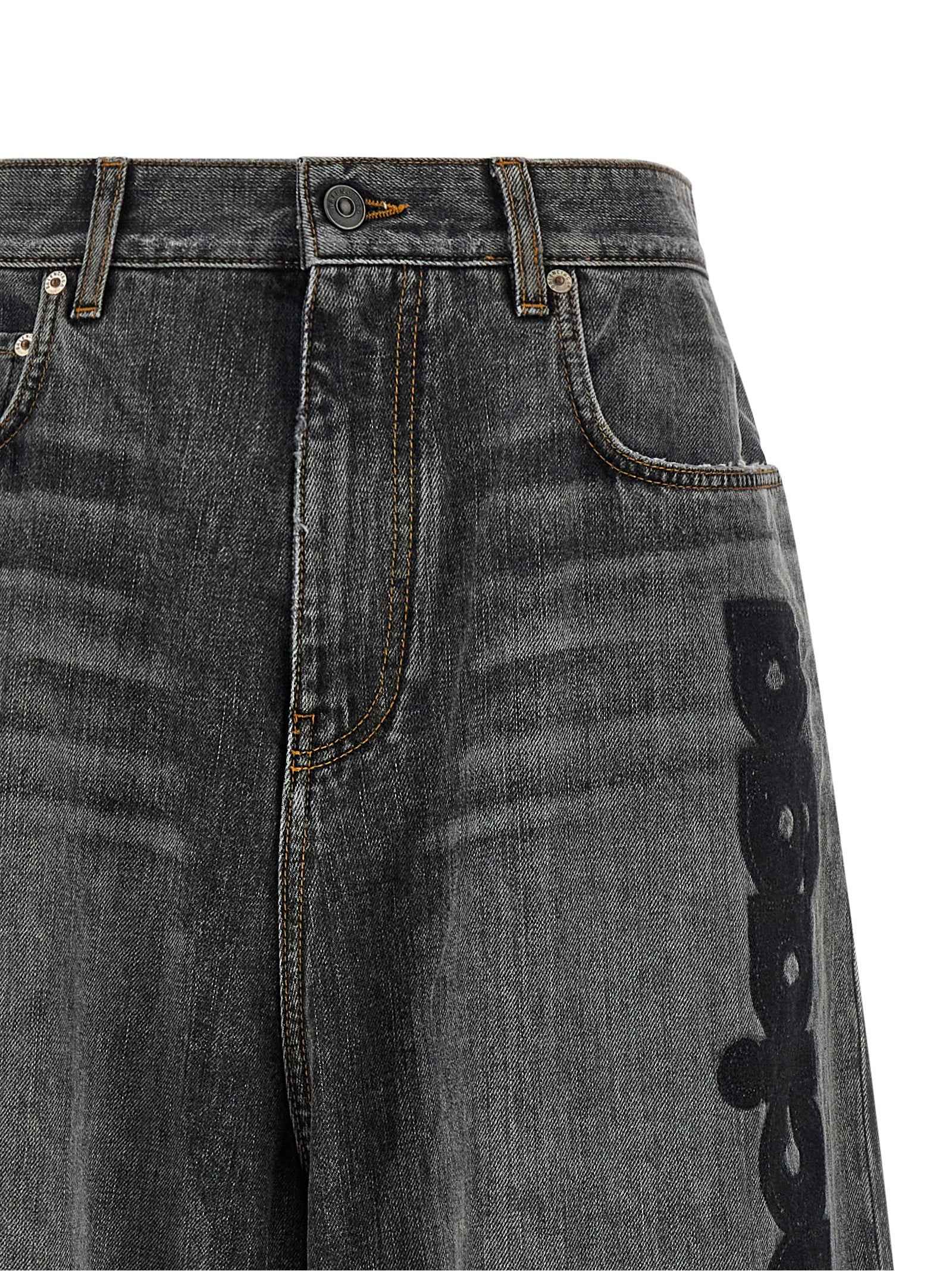 Balenciaga Gray Cotton Relaxed Fit Jeans