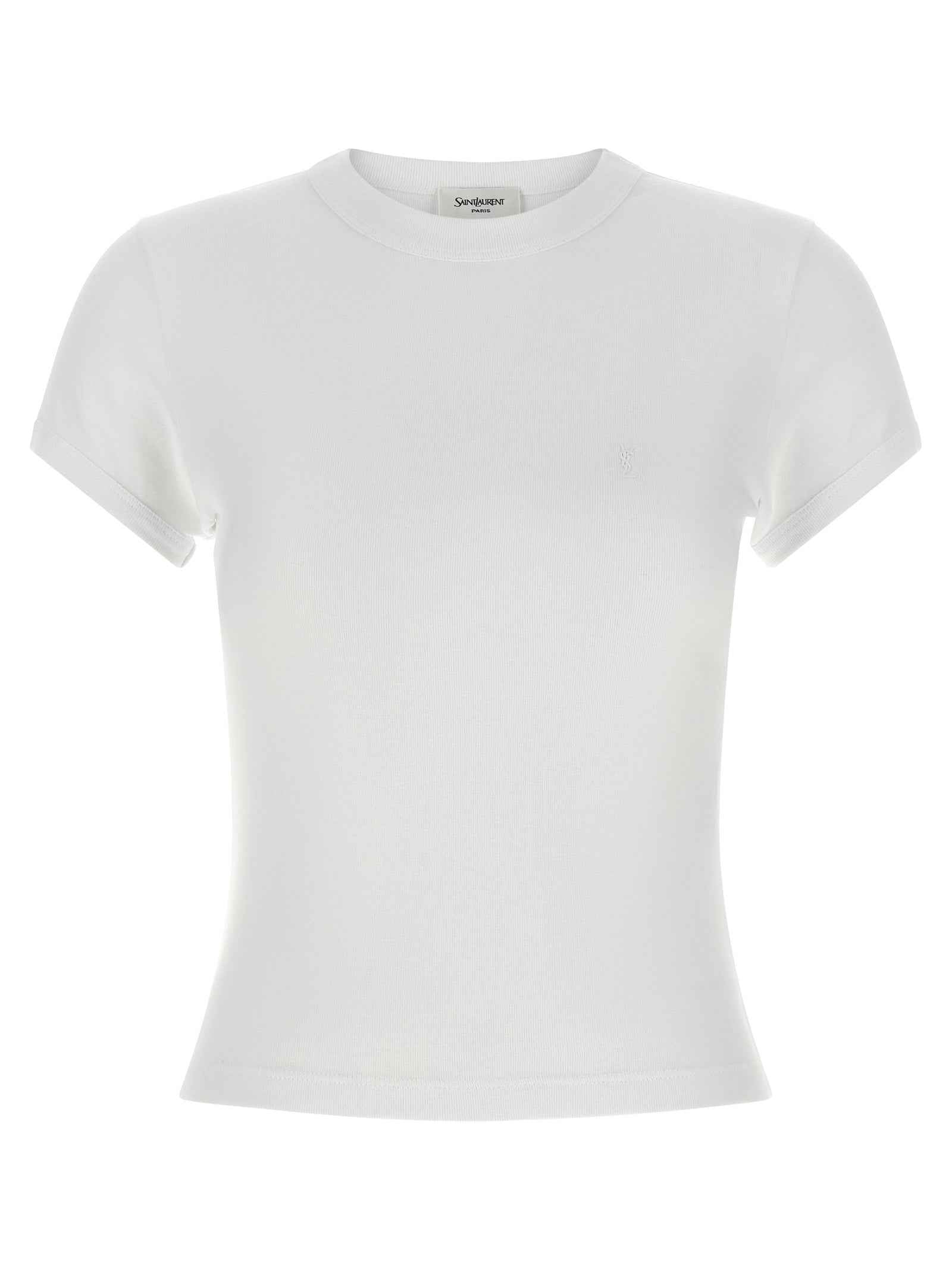 Saint Laurent White Cotton T-Shirt