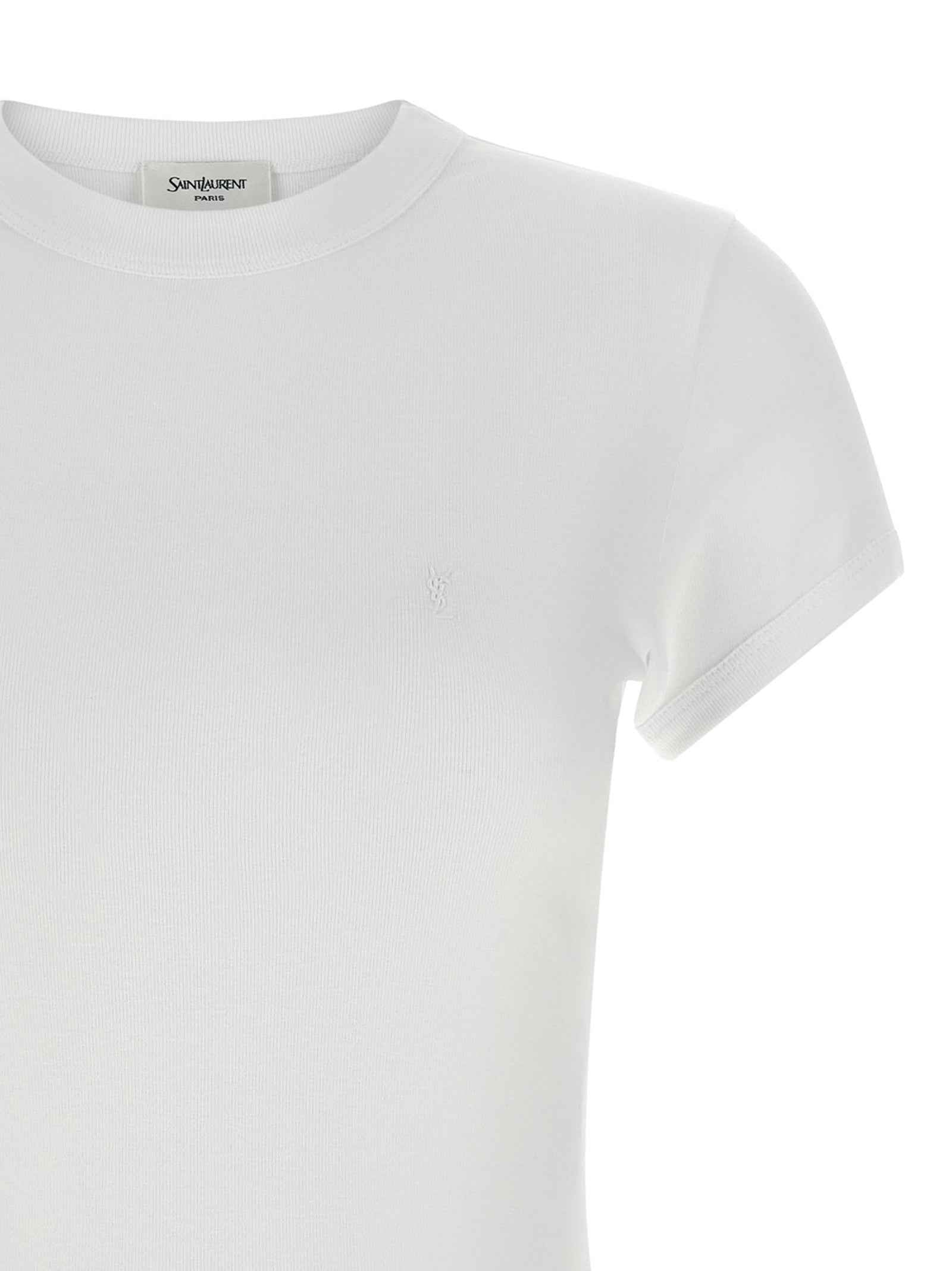 Saint Laurent White Cotton T-Shirt