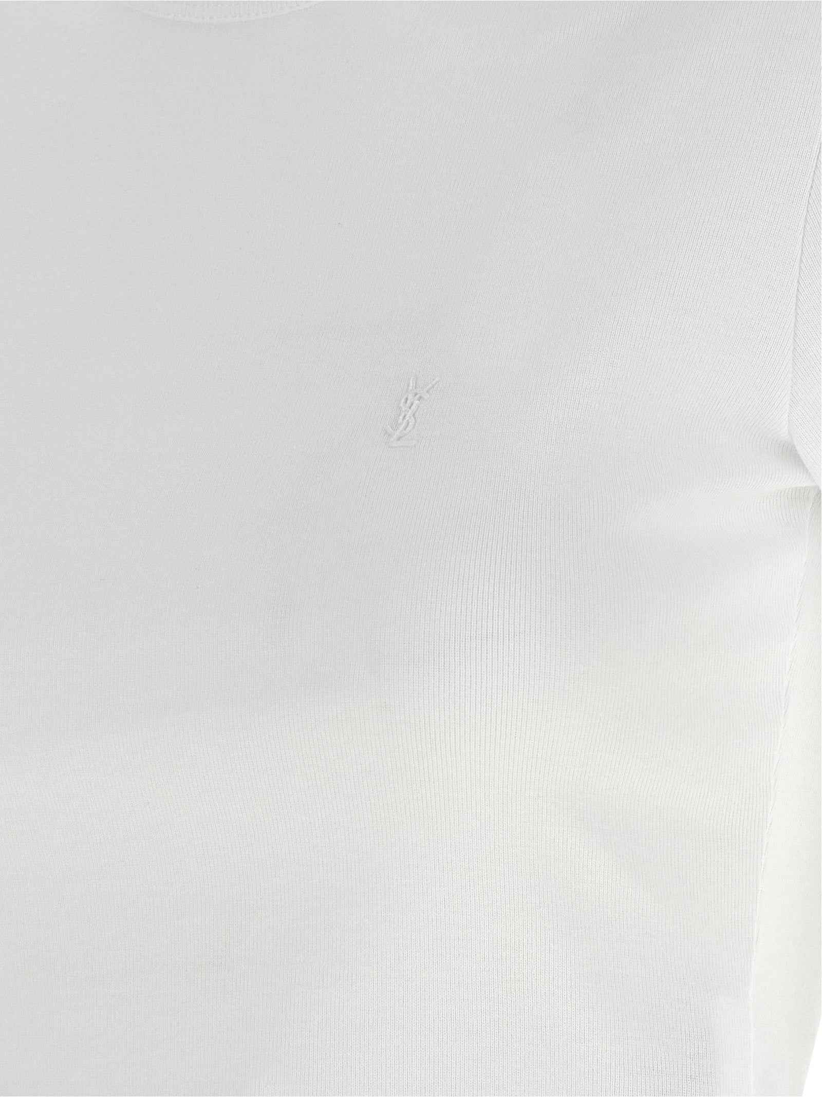 Saint Laurent White Cotton T-Shirt