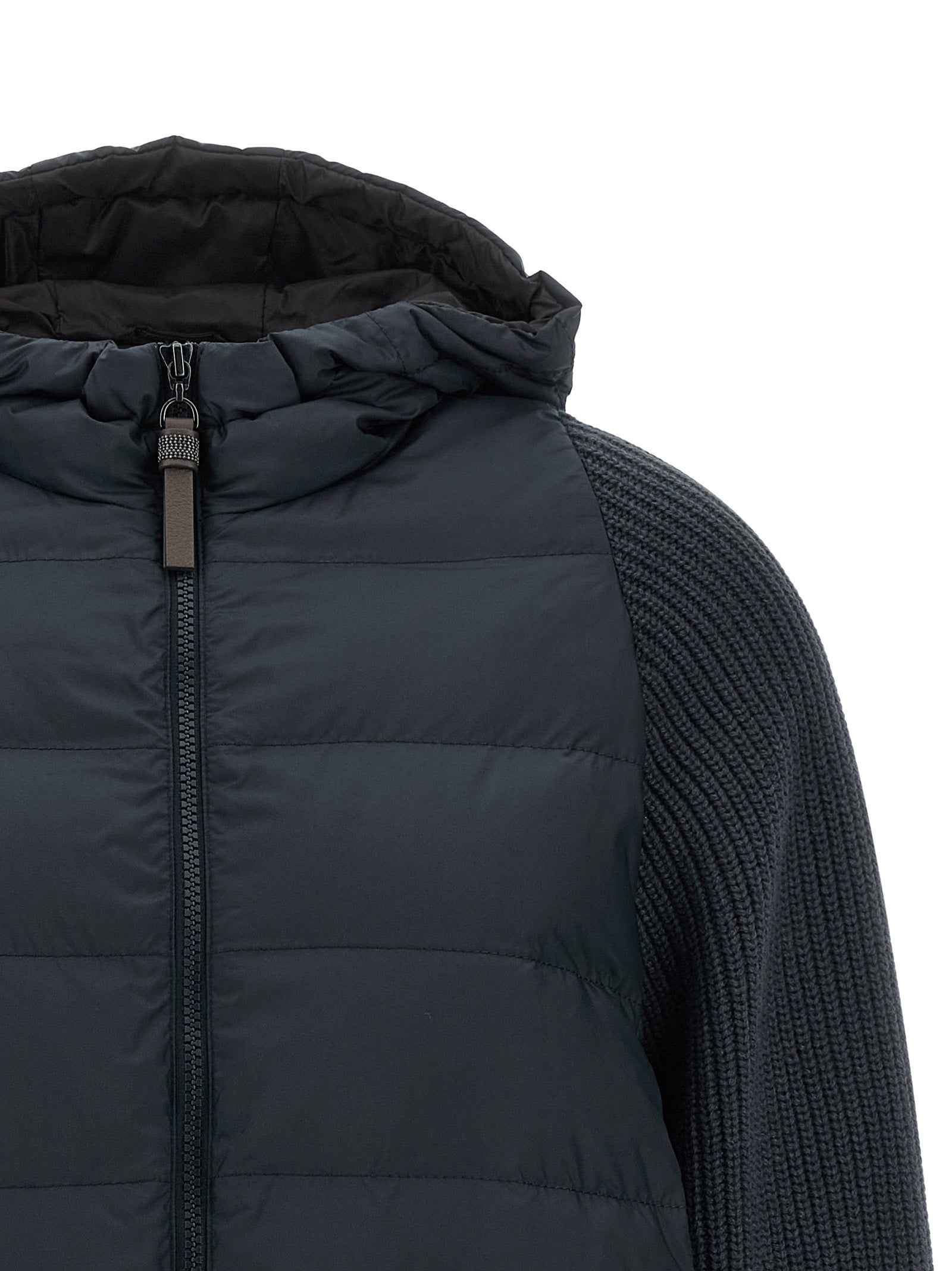 Brunello Cucinelli Blue Polyester Full-Length Jacket