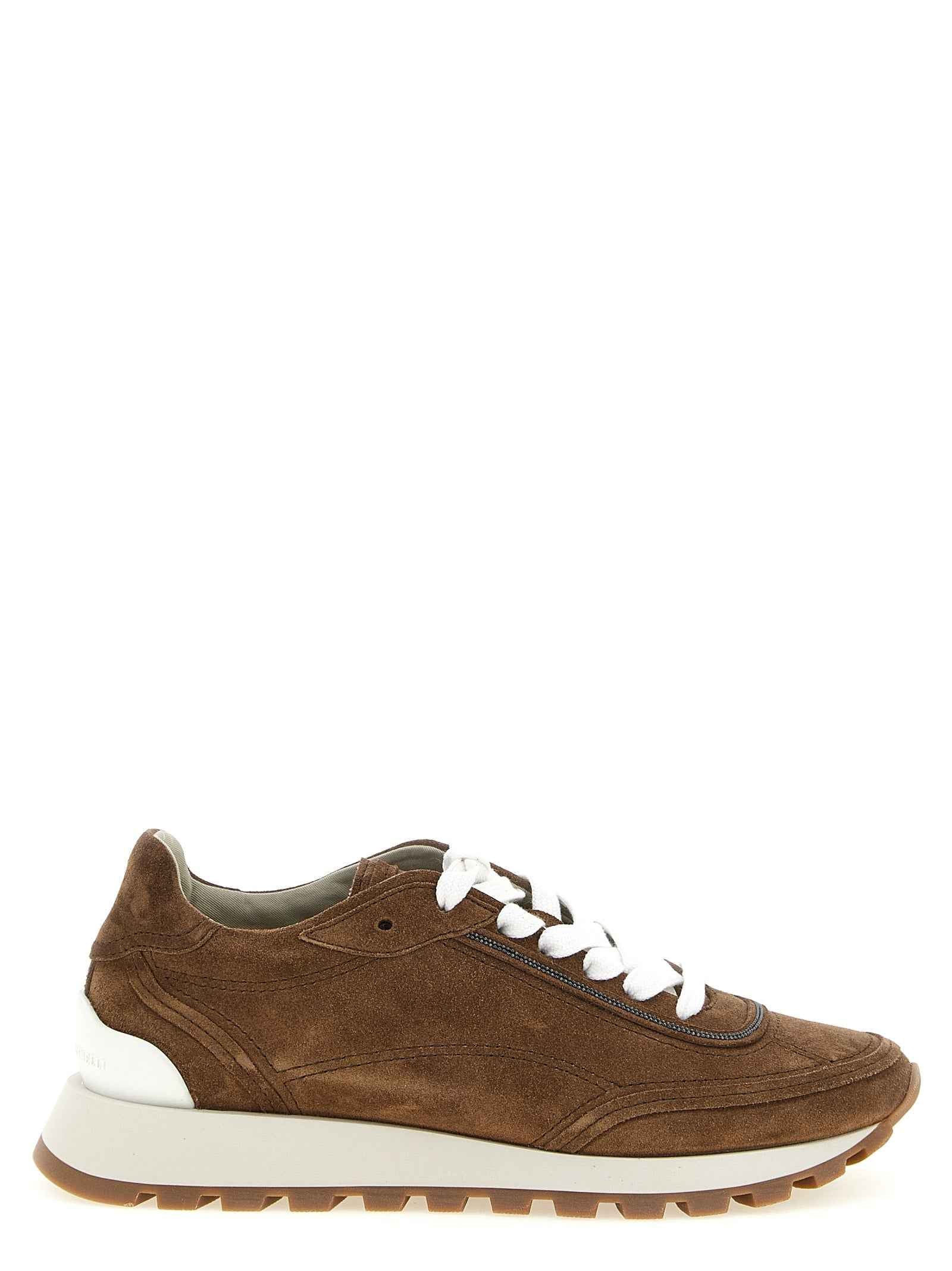 Brunello Cucinelli Brown Calfskin Low Top Sneakers