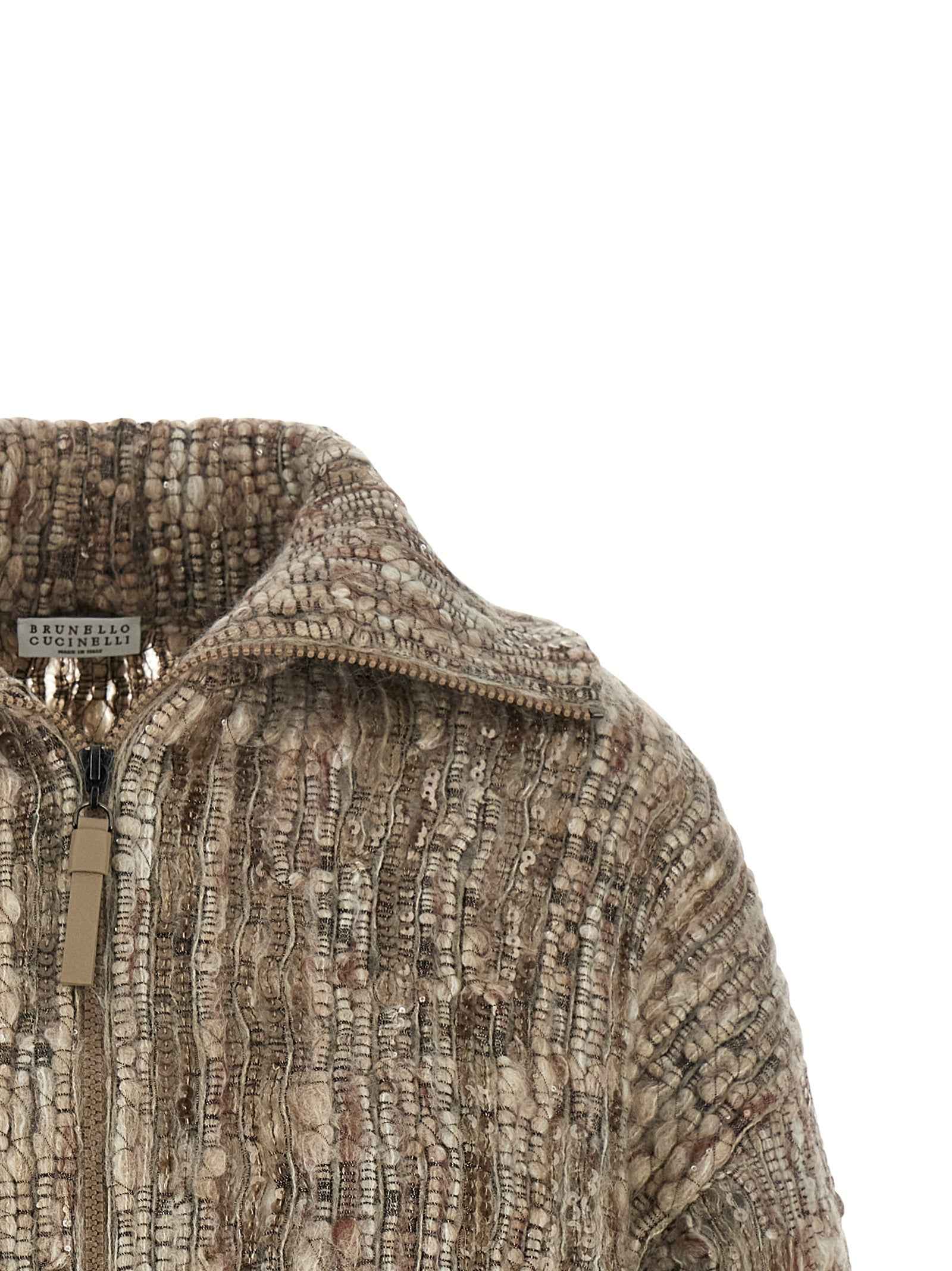 Brunello Cucinelli Beige Wool Cardigan