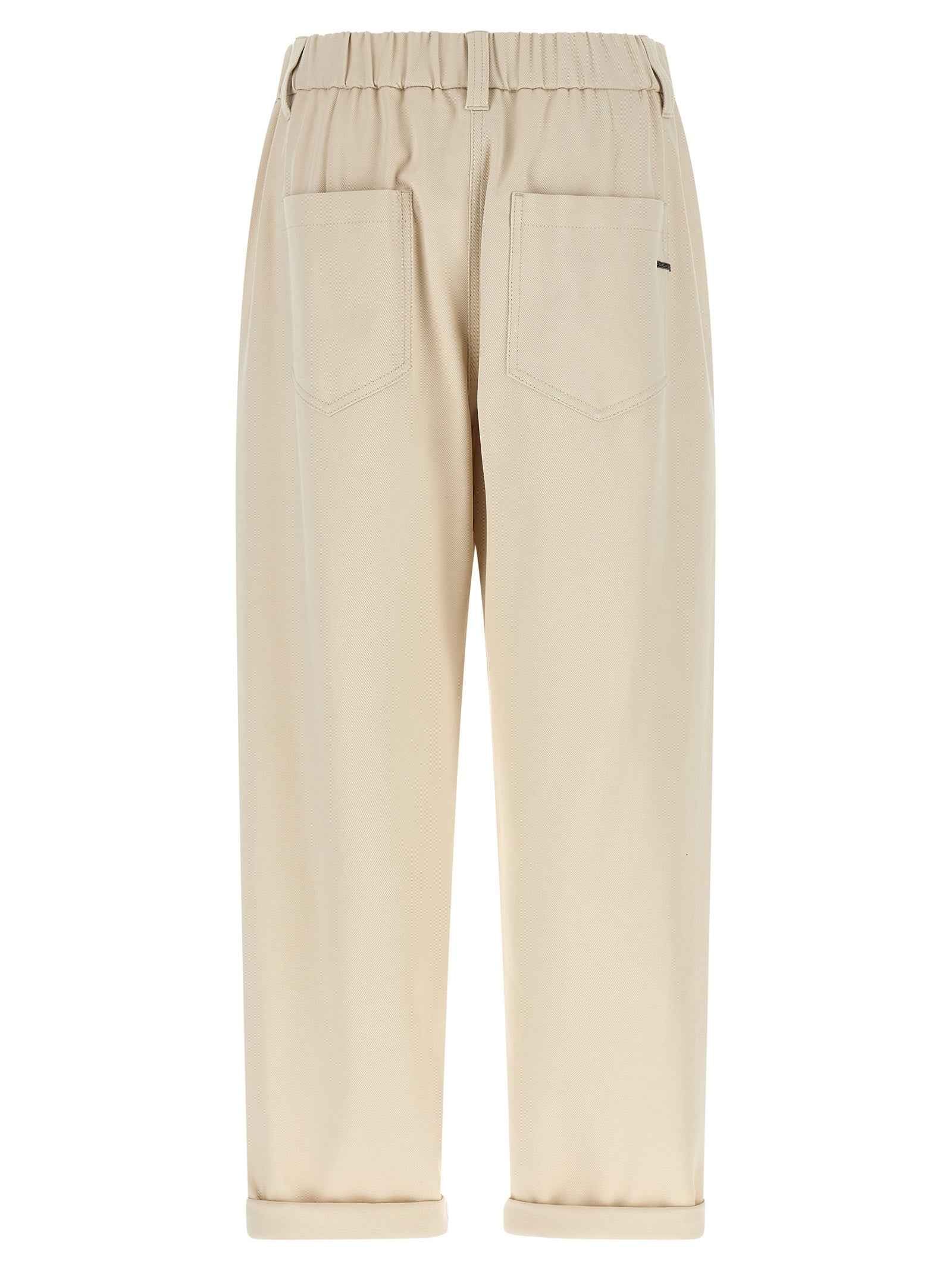 Brunello Cucinelli Beige Cotton Casual Pants