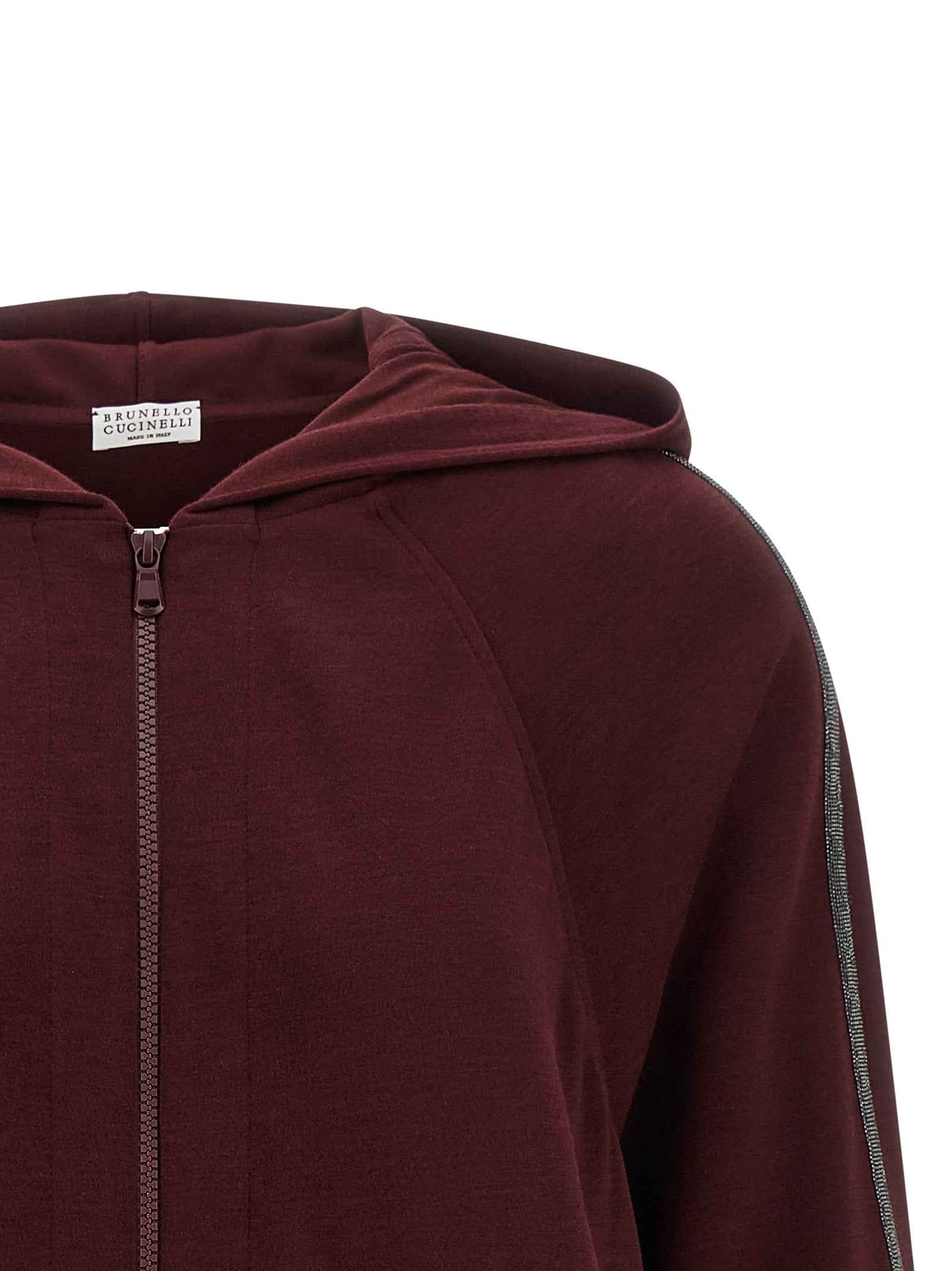 Brunello Cucinelli Bordeaux Cotton Sweatshirt