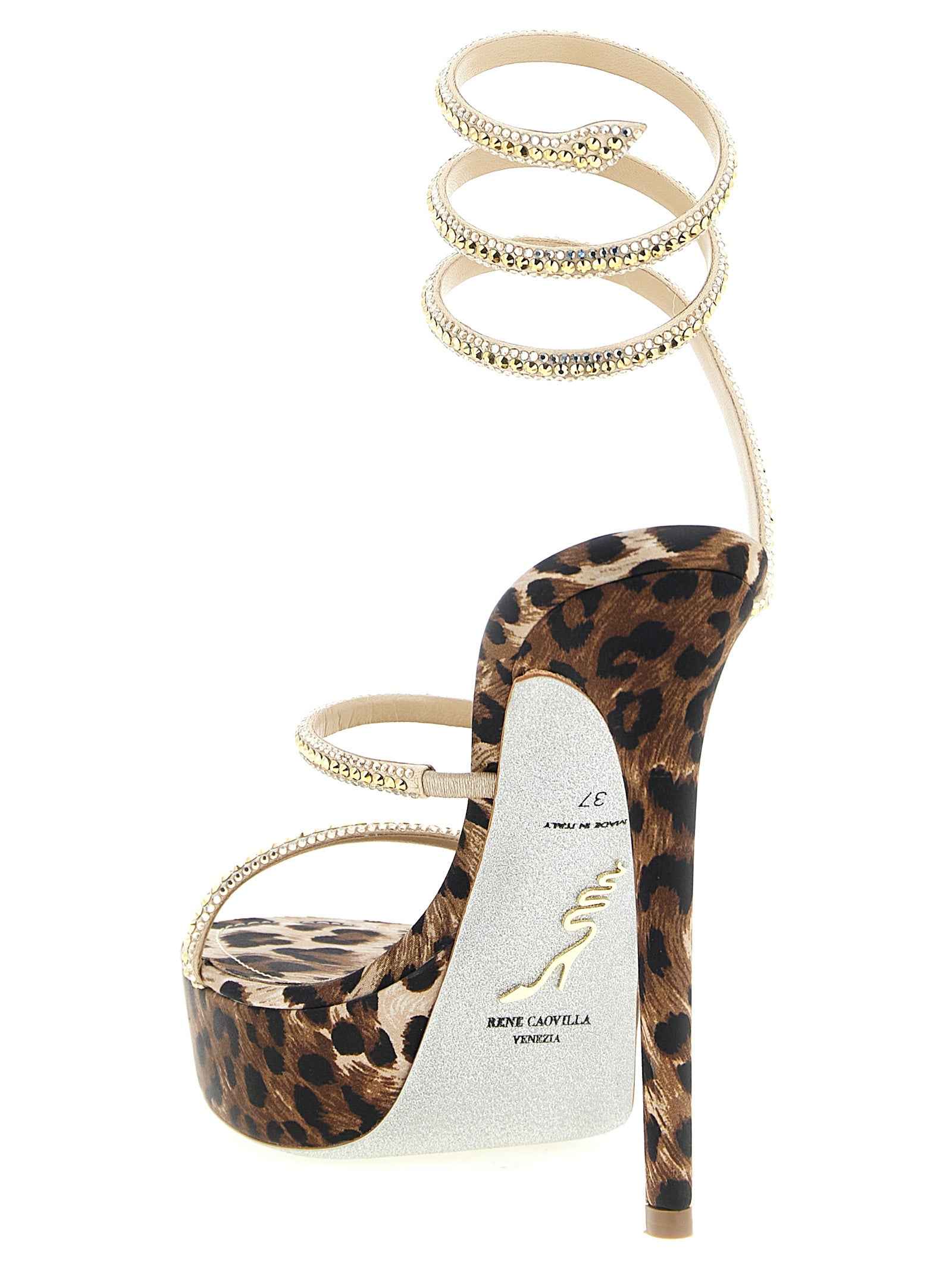 RENE CAOVILLA Multicolor Viscose Stiletto Heel Sandals