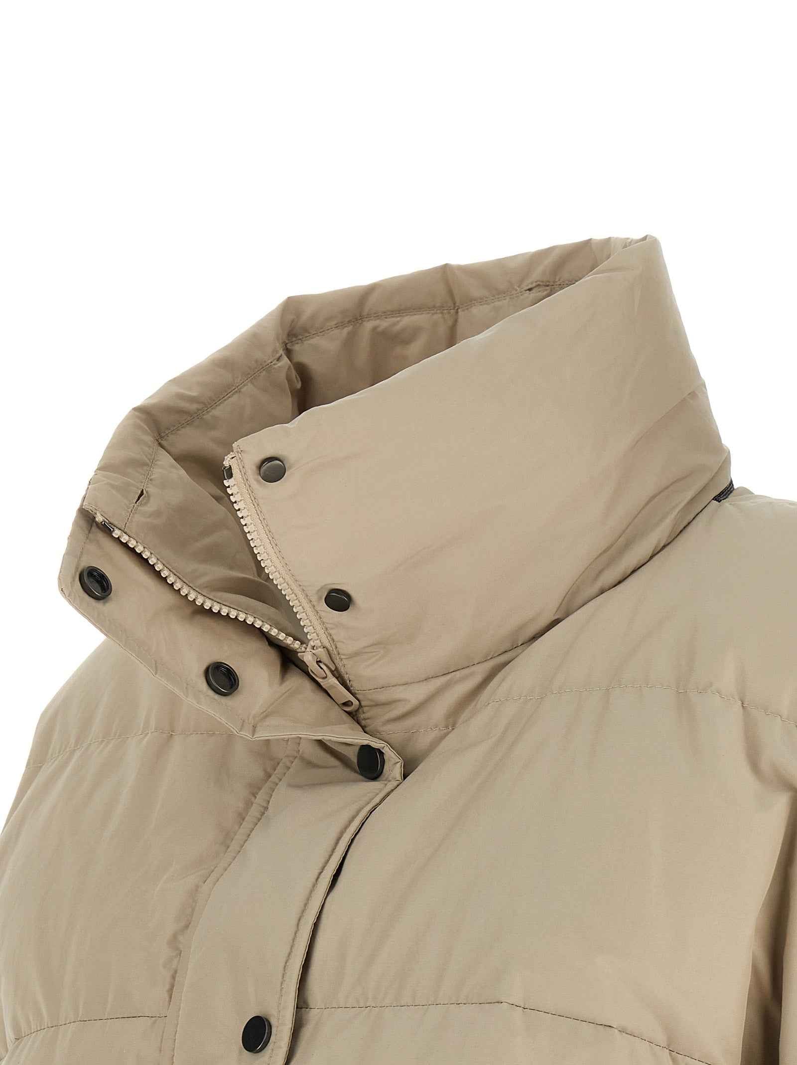 Brunello Cucinelli Beige Cotton Full-Length Jacket