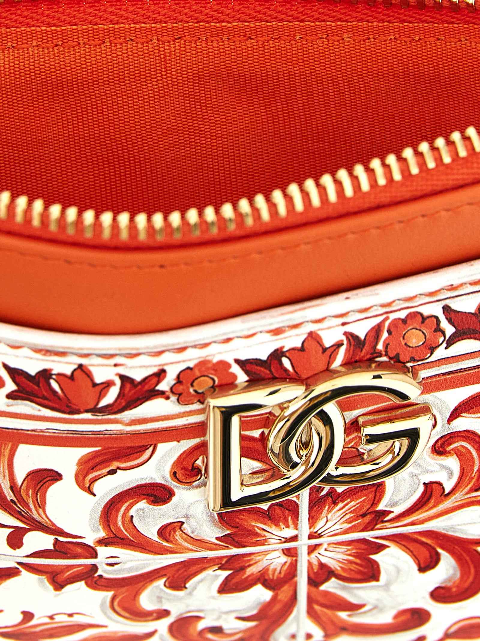 Dolce & Gabbana Orange Calfskin Cardholder