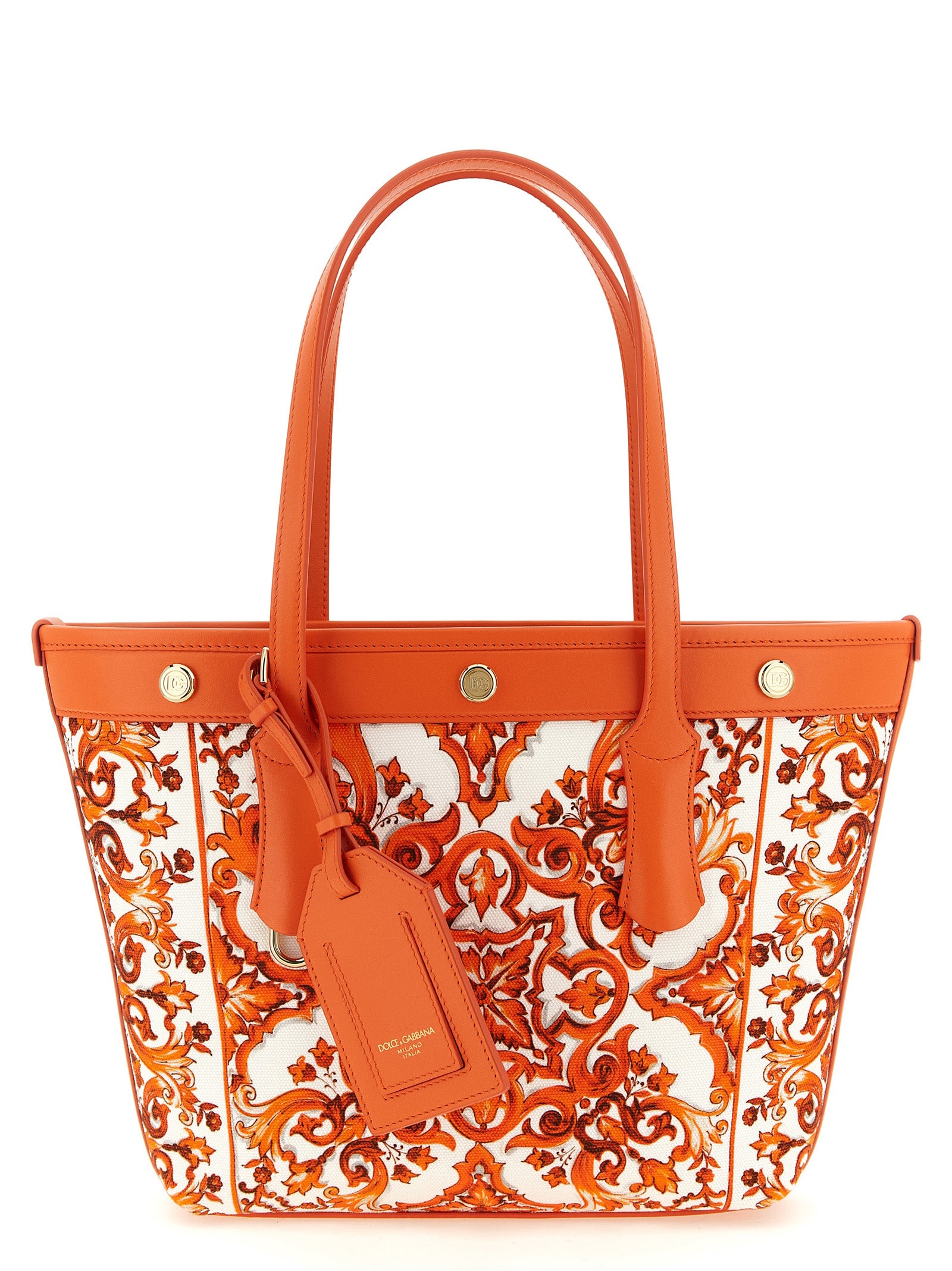 Dolce & Gabbana Orange Cotton Tote Bag
