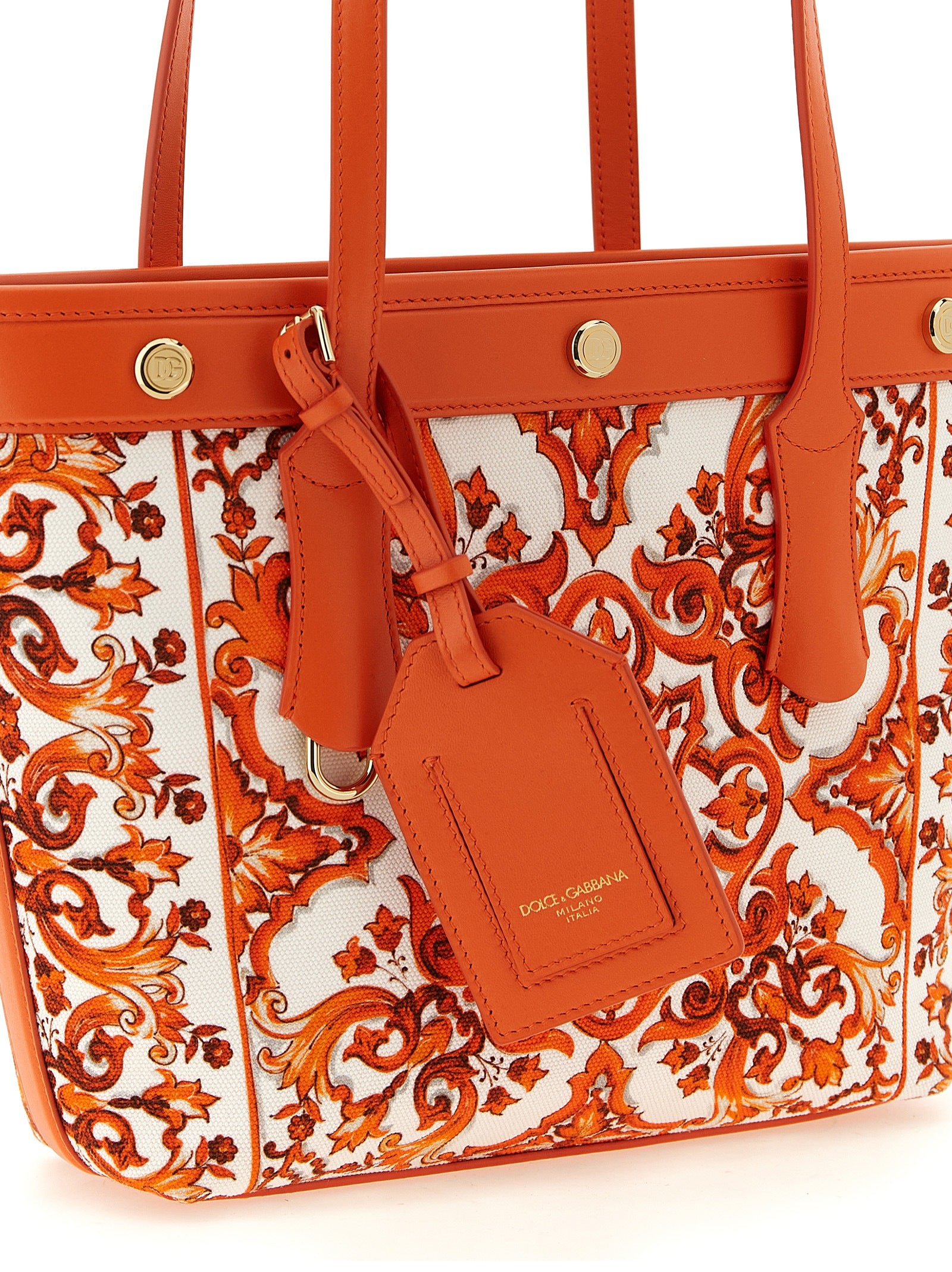 Dolce & Gabbana Orange Cotton Tote Bag
