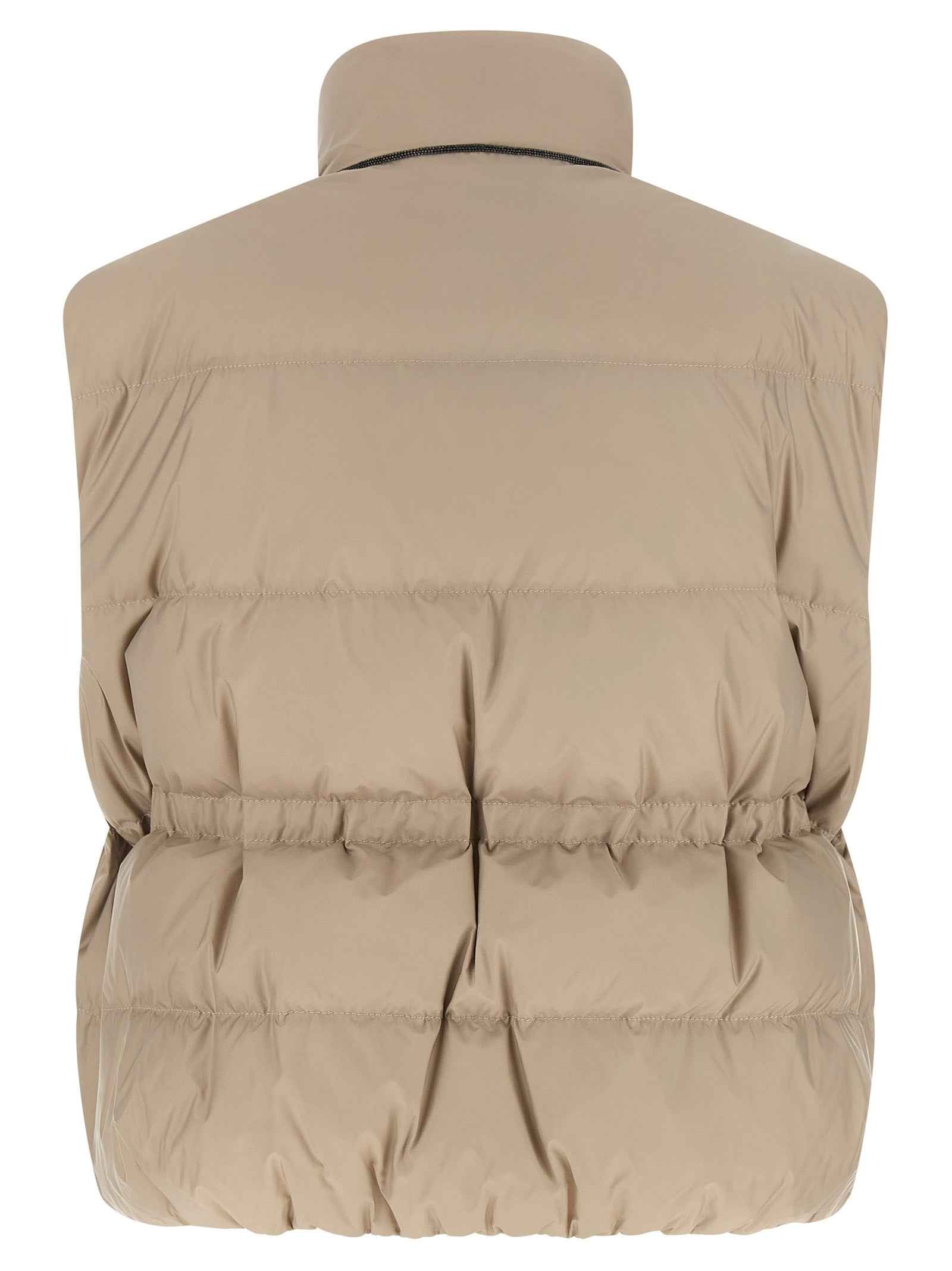 Brunello Cucinelli Gray Polyester Sleeveless Jacket
