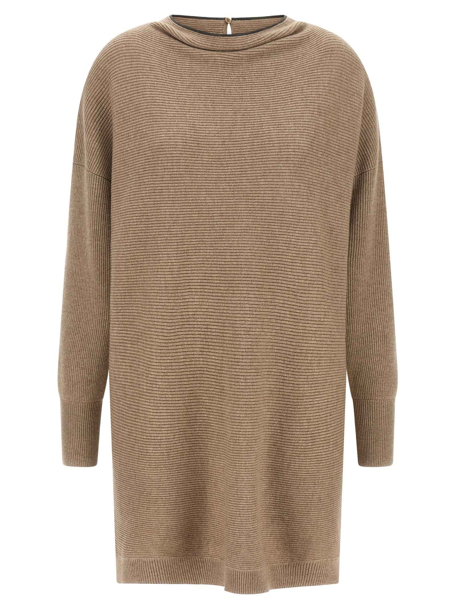 Brunello Cucinelli Beige Virgin Wool Short Dress