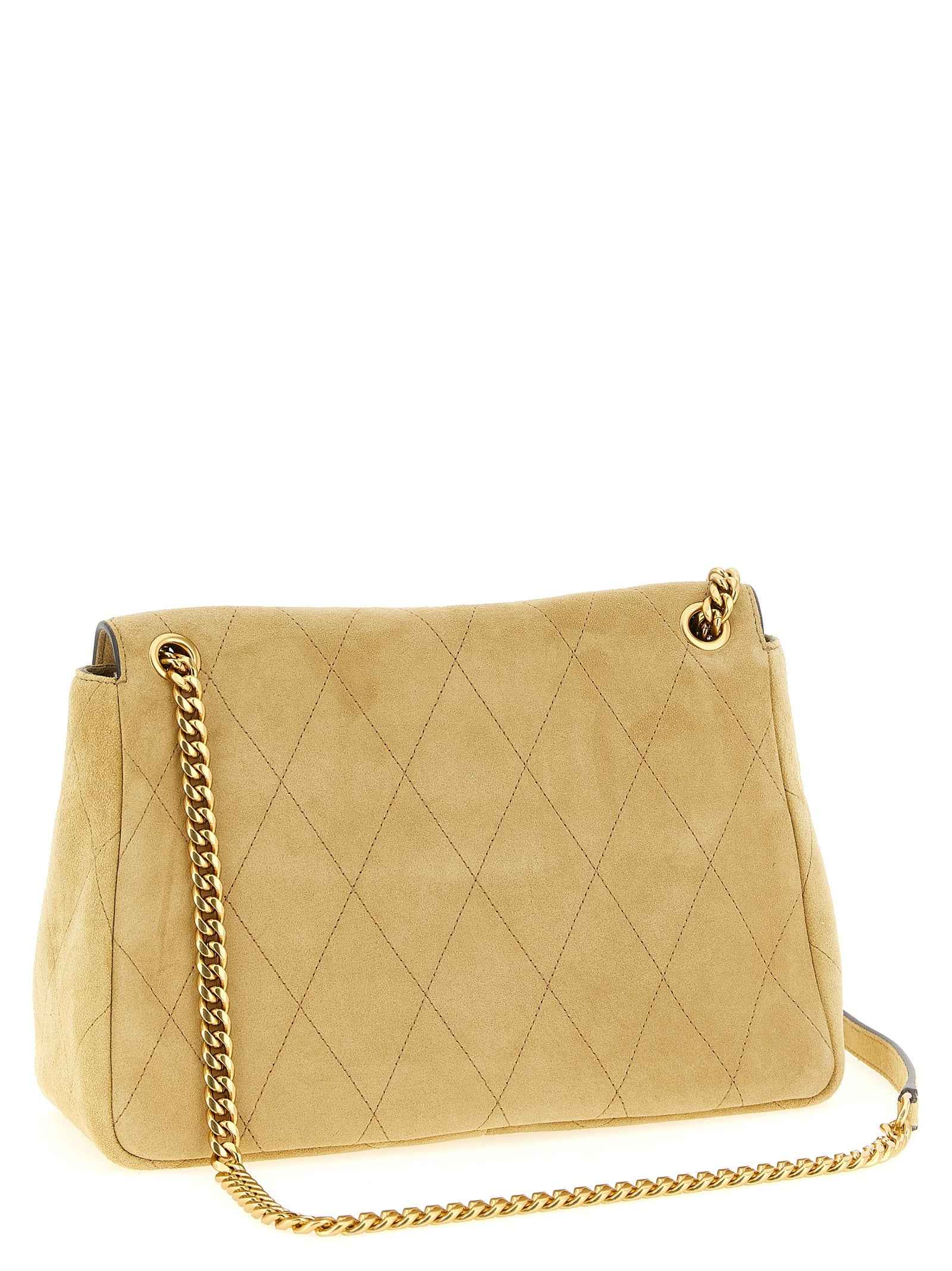 Tory Burch Beige Calfskin Shoulder Bag