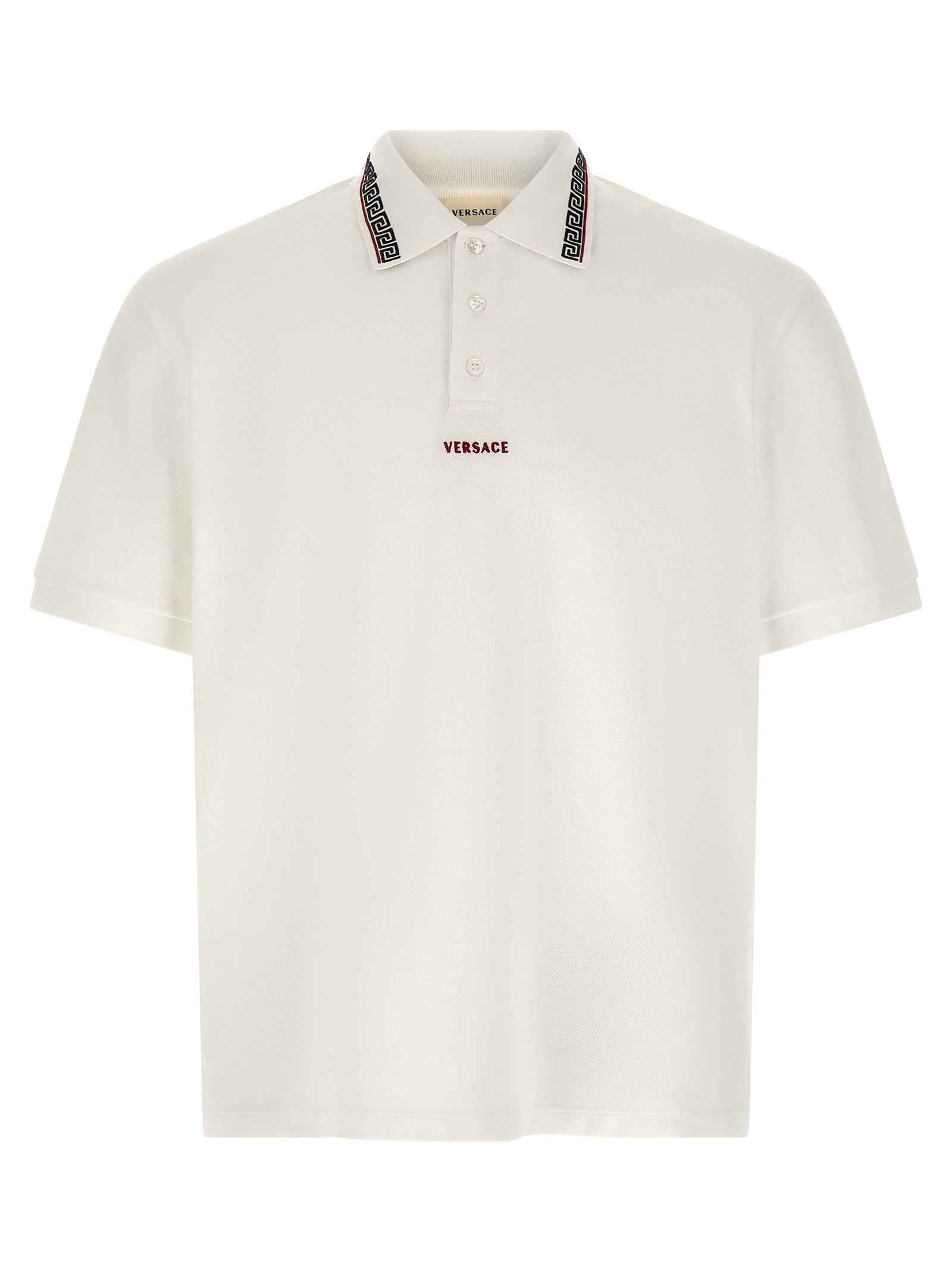 Versace White Cotton Polo Shirt