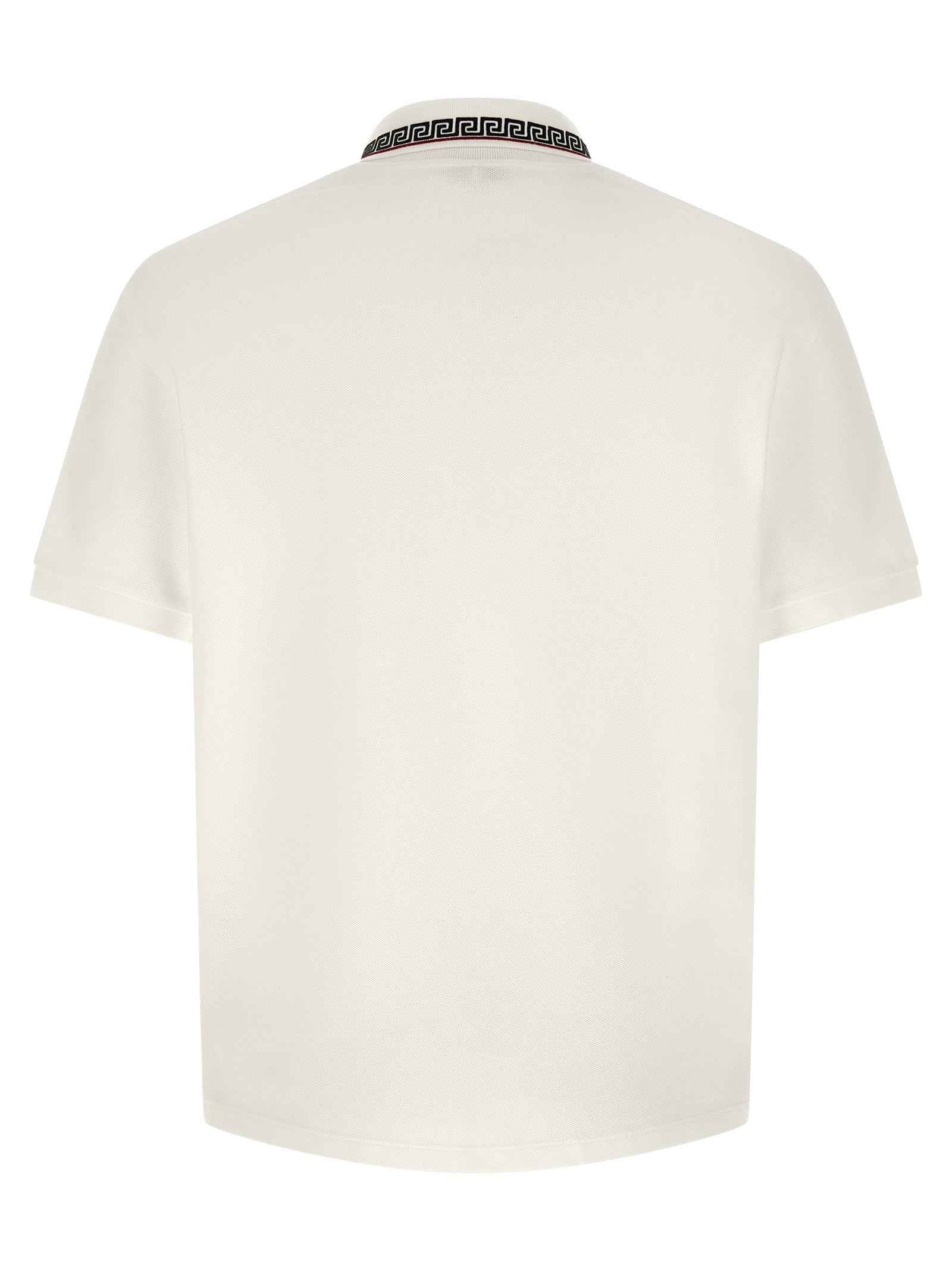 Versace White Cotton Polo Shirt