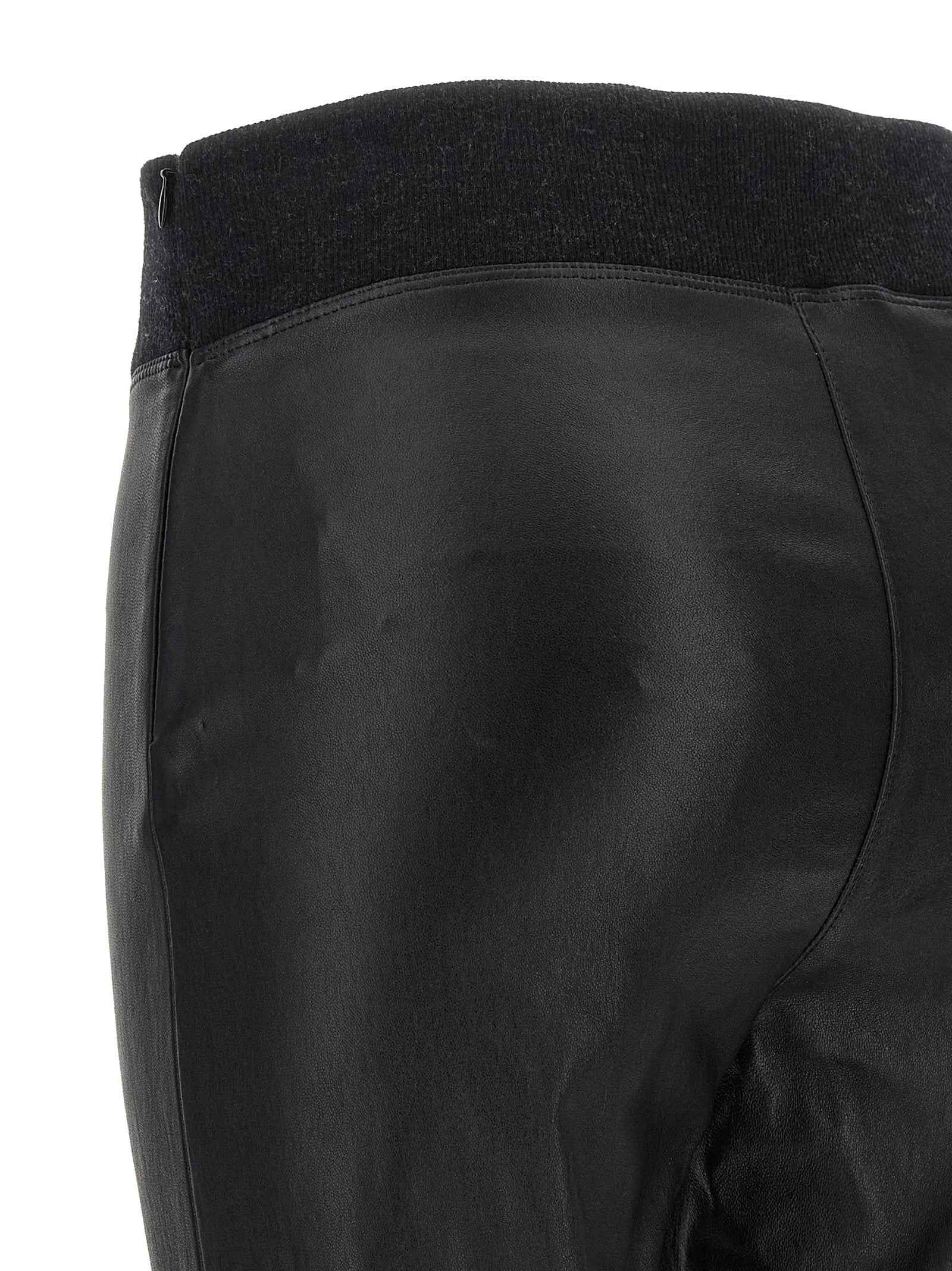 Brunello Cucinelli Black Lamb Leather Leggings