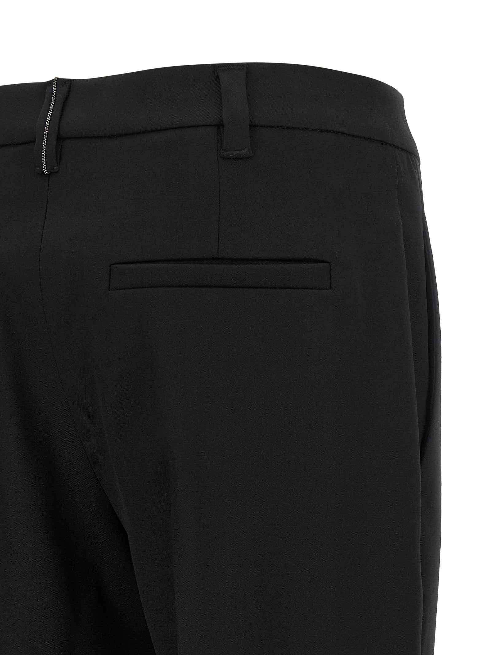 Brunello Cucinelli Black Virgin Wool Dress Pants