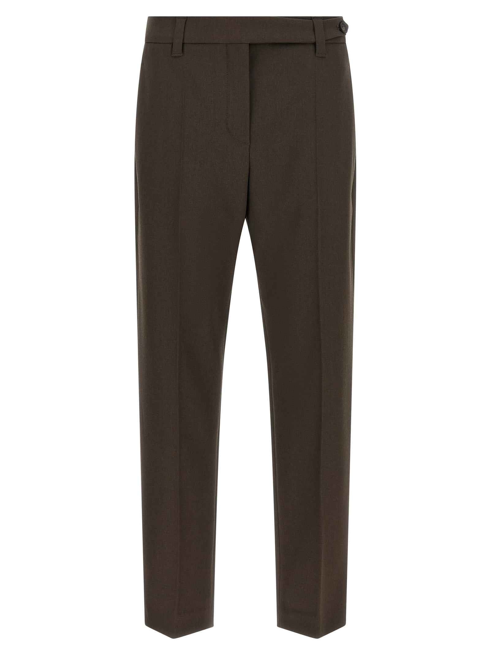 Brunello Cucinelli Brown Virgin Wool Dress Pants