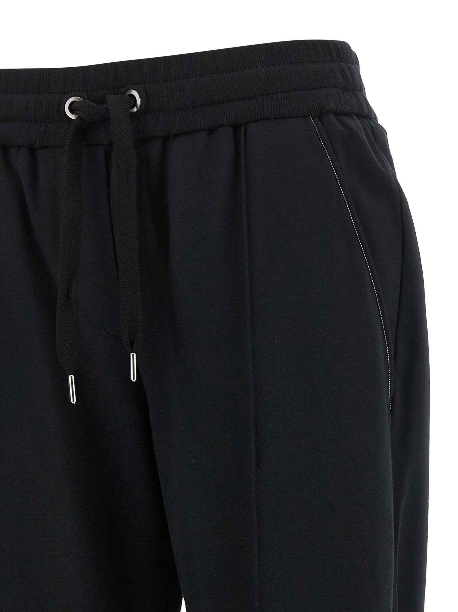 Brunello Cucinelli Black Cotton Joggers (Workout Pants)