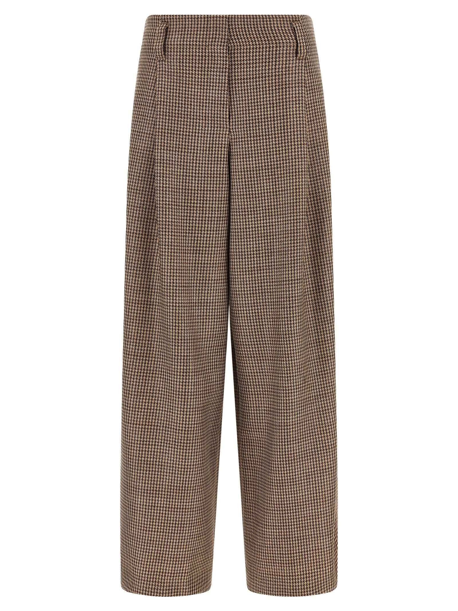 Brunello Cucinelli Brown Virgin Wool Flared Pants