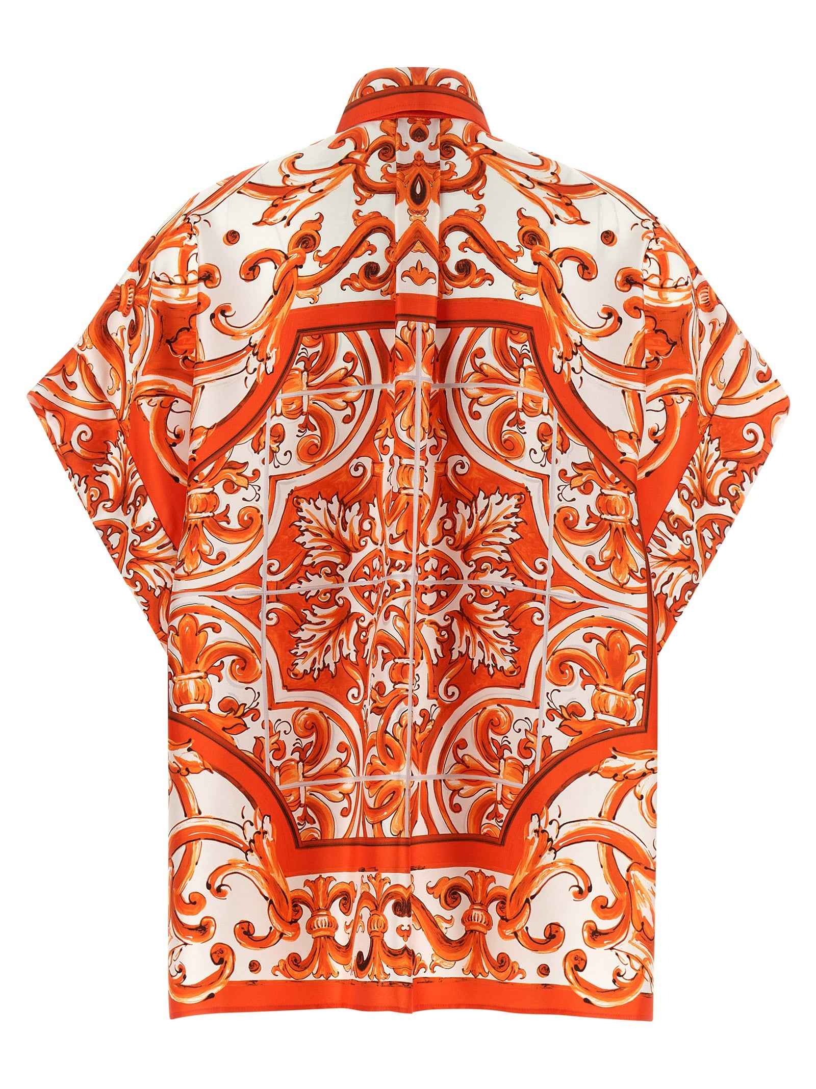 Dolce & Gabbana Orange Silk Blouse