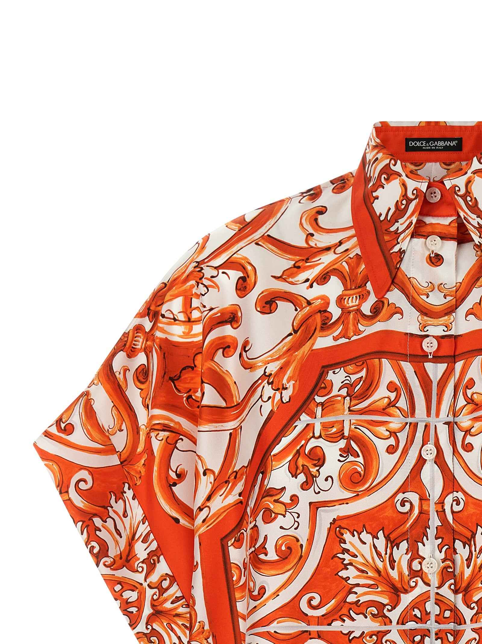 Dolce & Gabbana Orange Silk Blouse