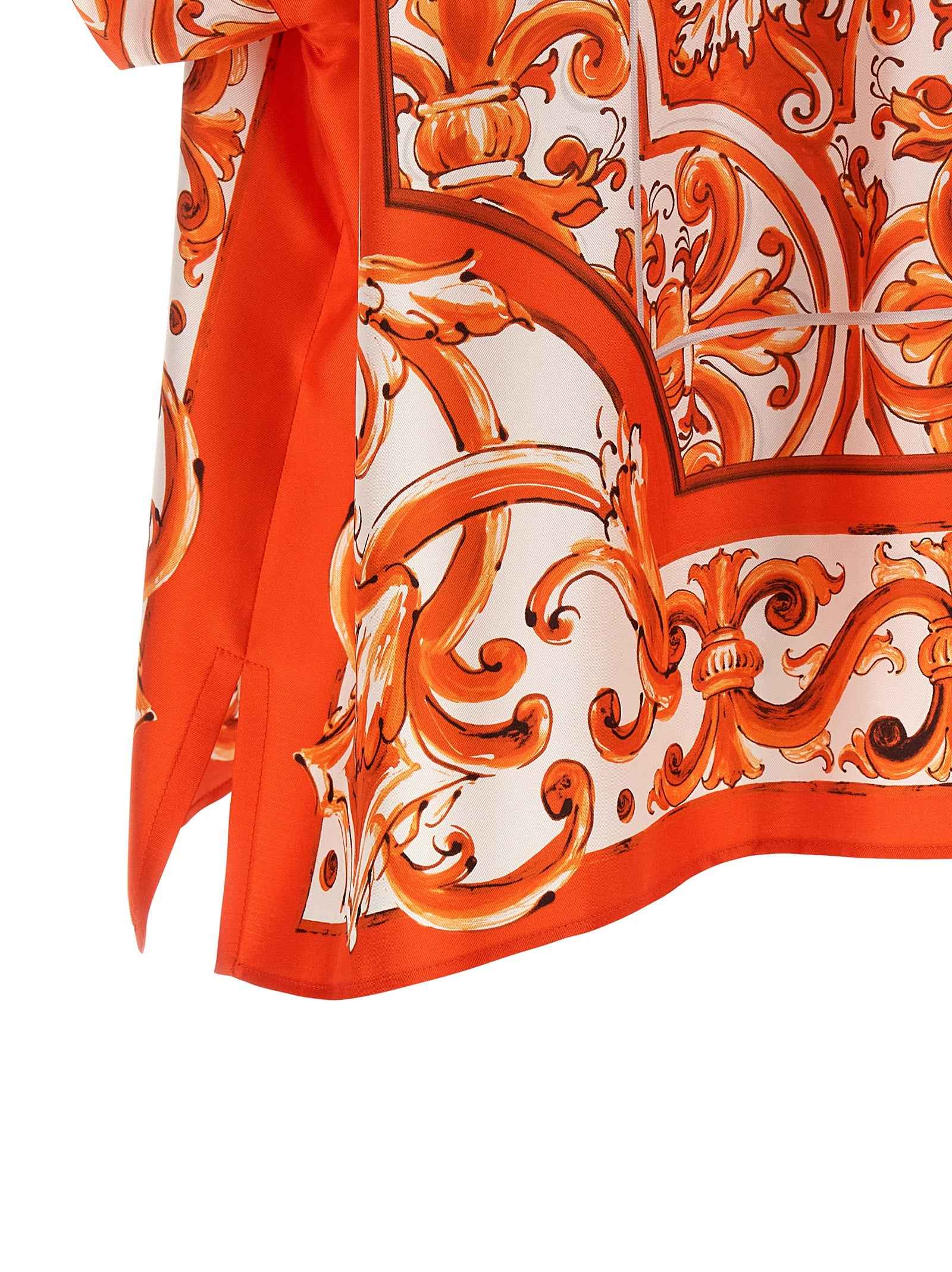 Dolce & Gabbana Orange Silk Blouse