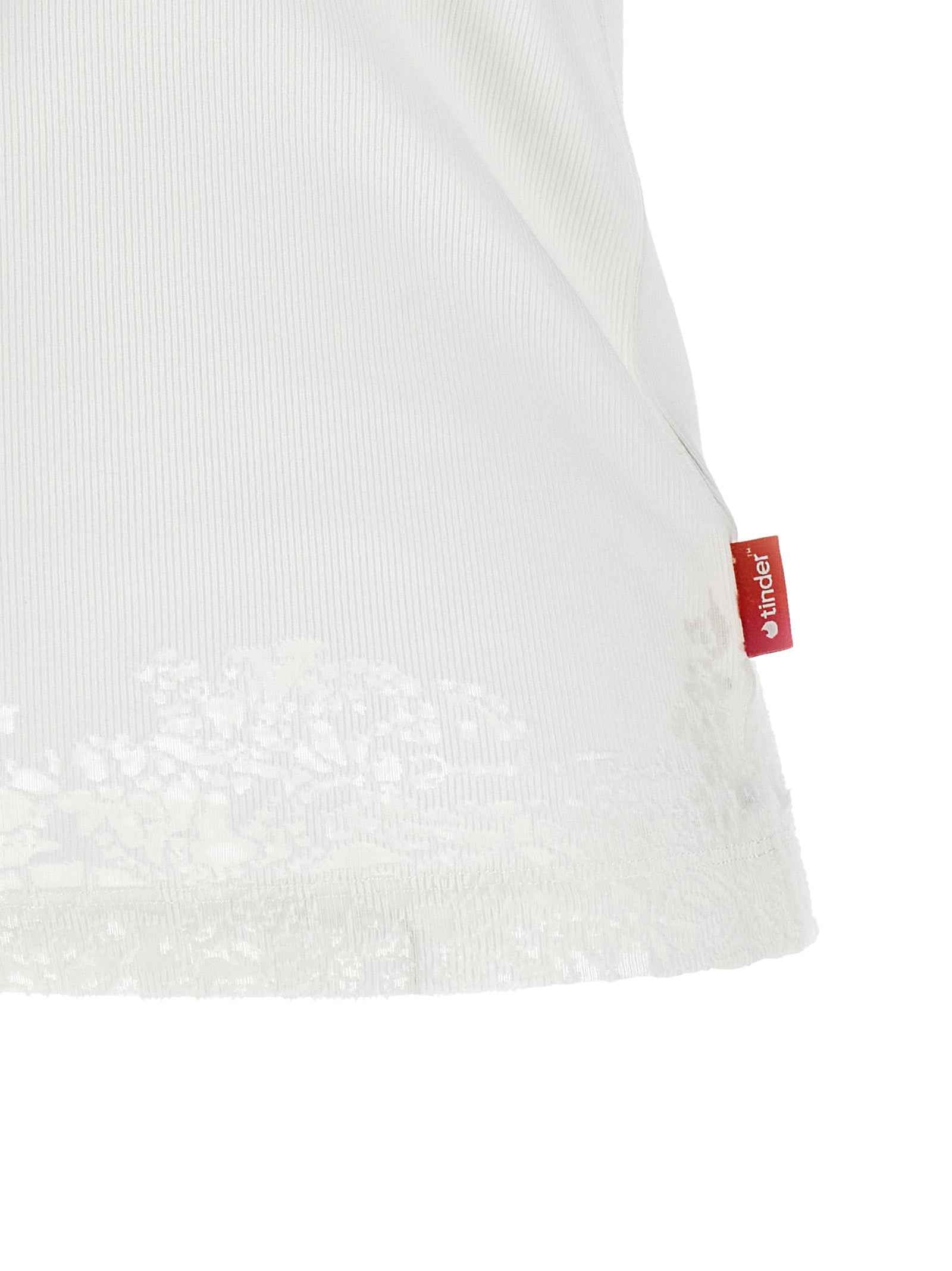 Diesel White Cotton Tank Tops