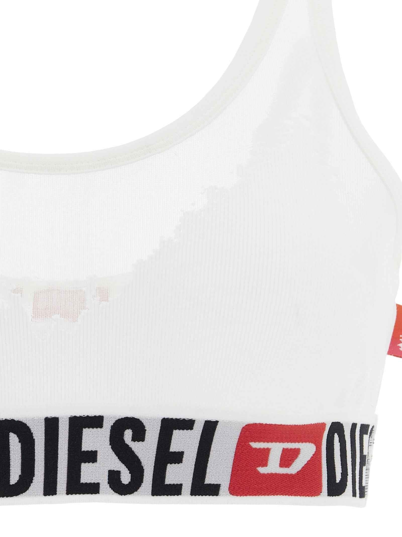 Diesel White Cotton Bra
