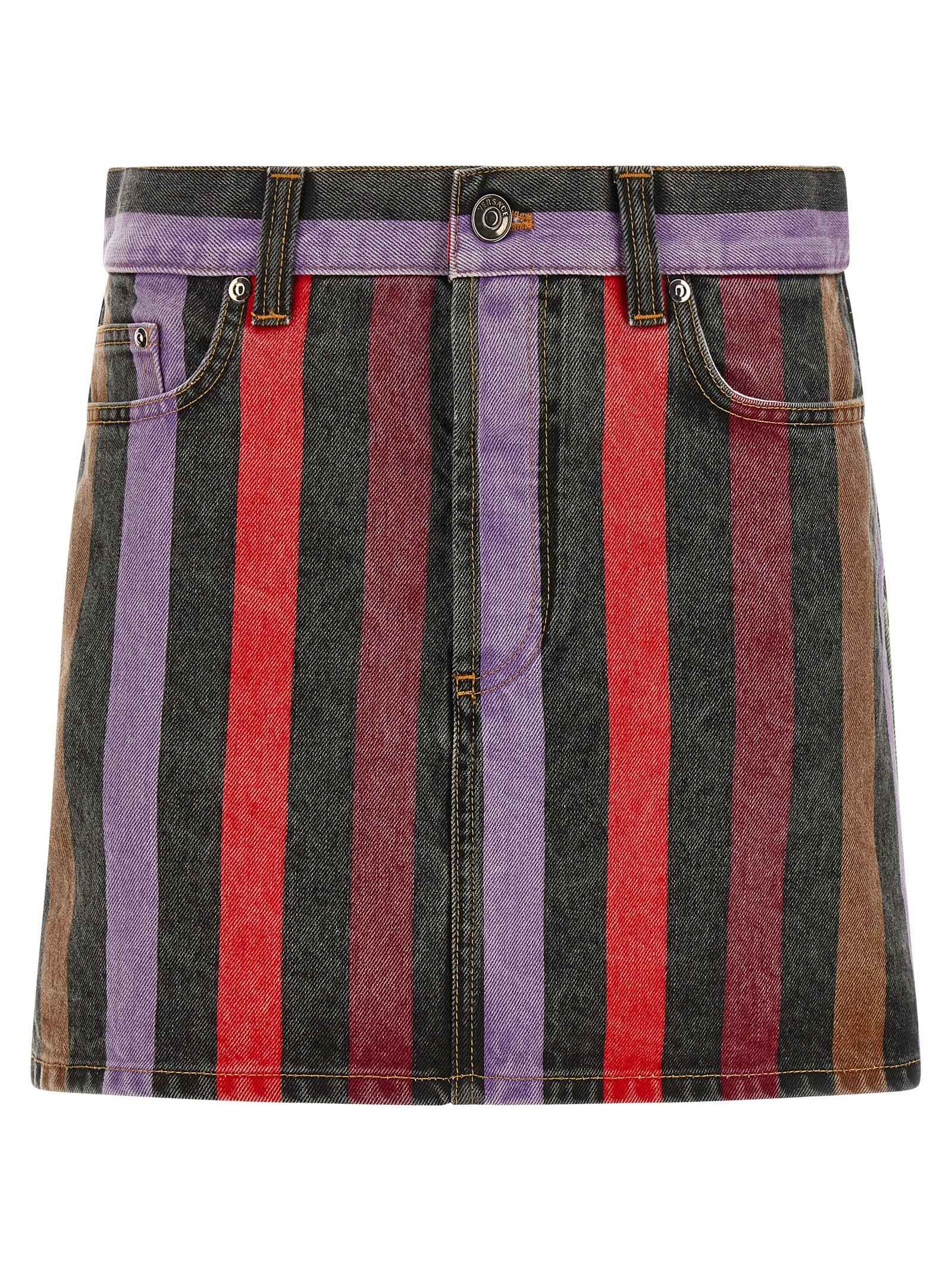 Versace Multicolor Cotton Long Skirt