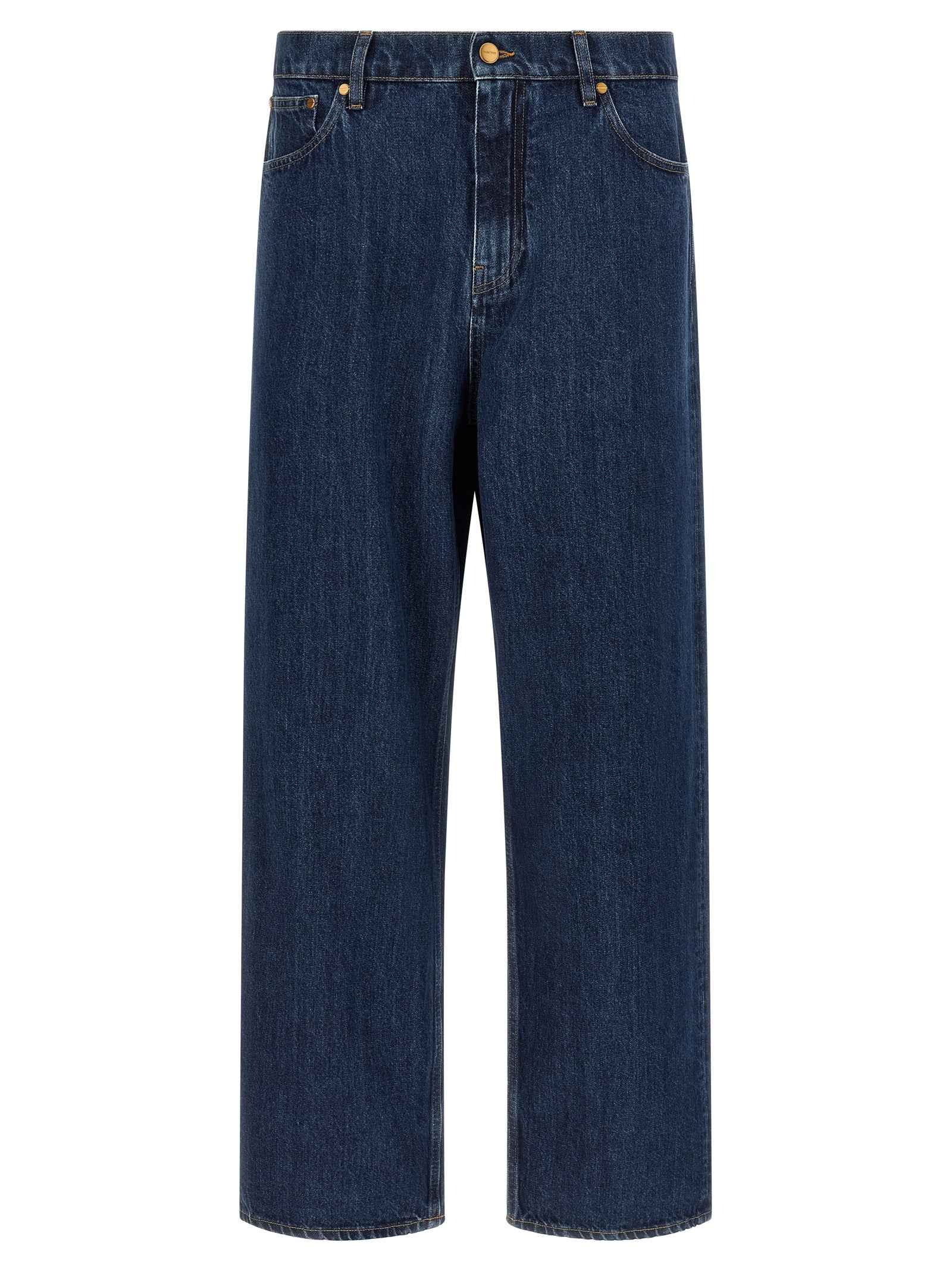 Jil Sander Blue Cotton Straight-Leg Jeans
