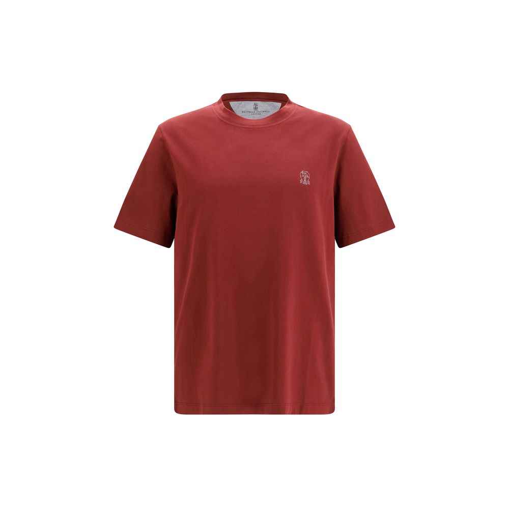 Brunello Cucinelli Bordeaux Cotton T-Shirt