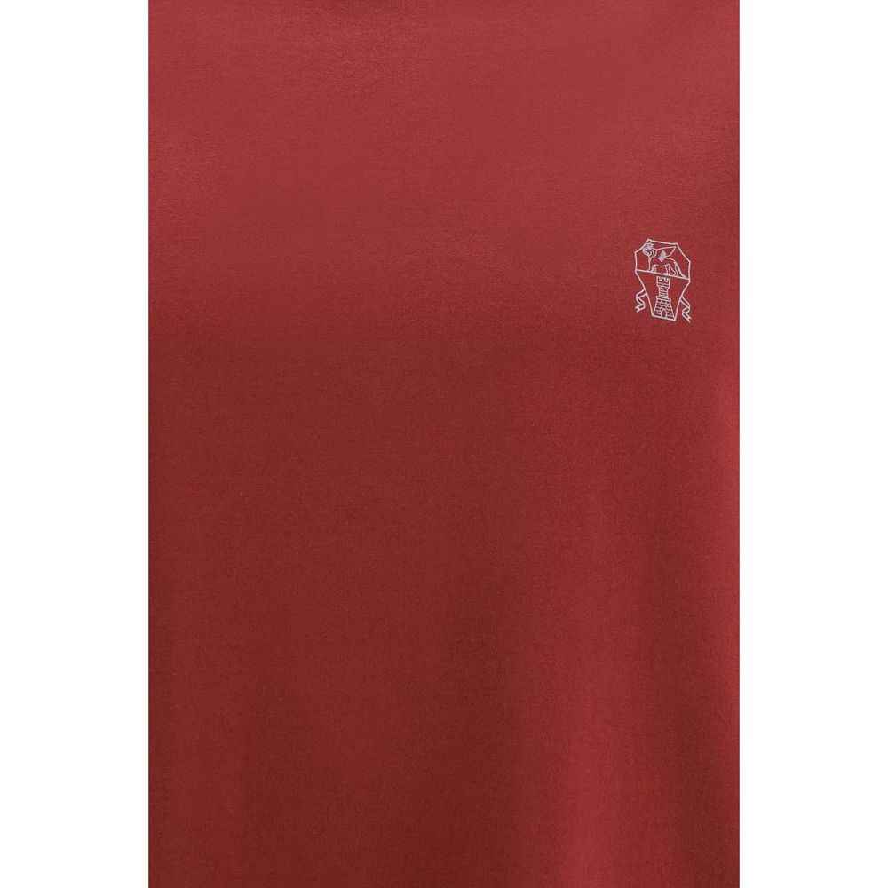 Brunello Cucinelli Bordeaux Cotton T-Shirt