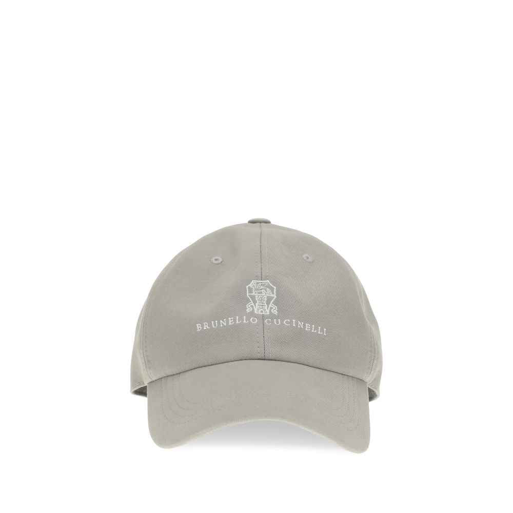 Brunello Cucinelli Gray Cotton Cap (Baseball Hat)