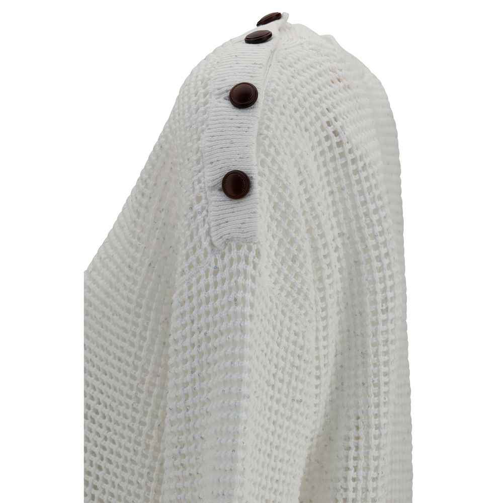 Brunello Cucinelli White Cotton Sweatshirt