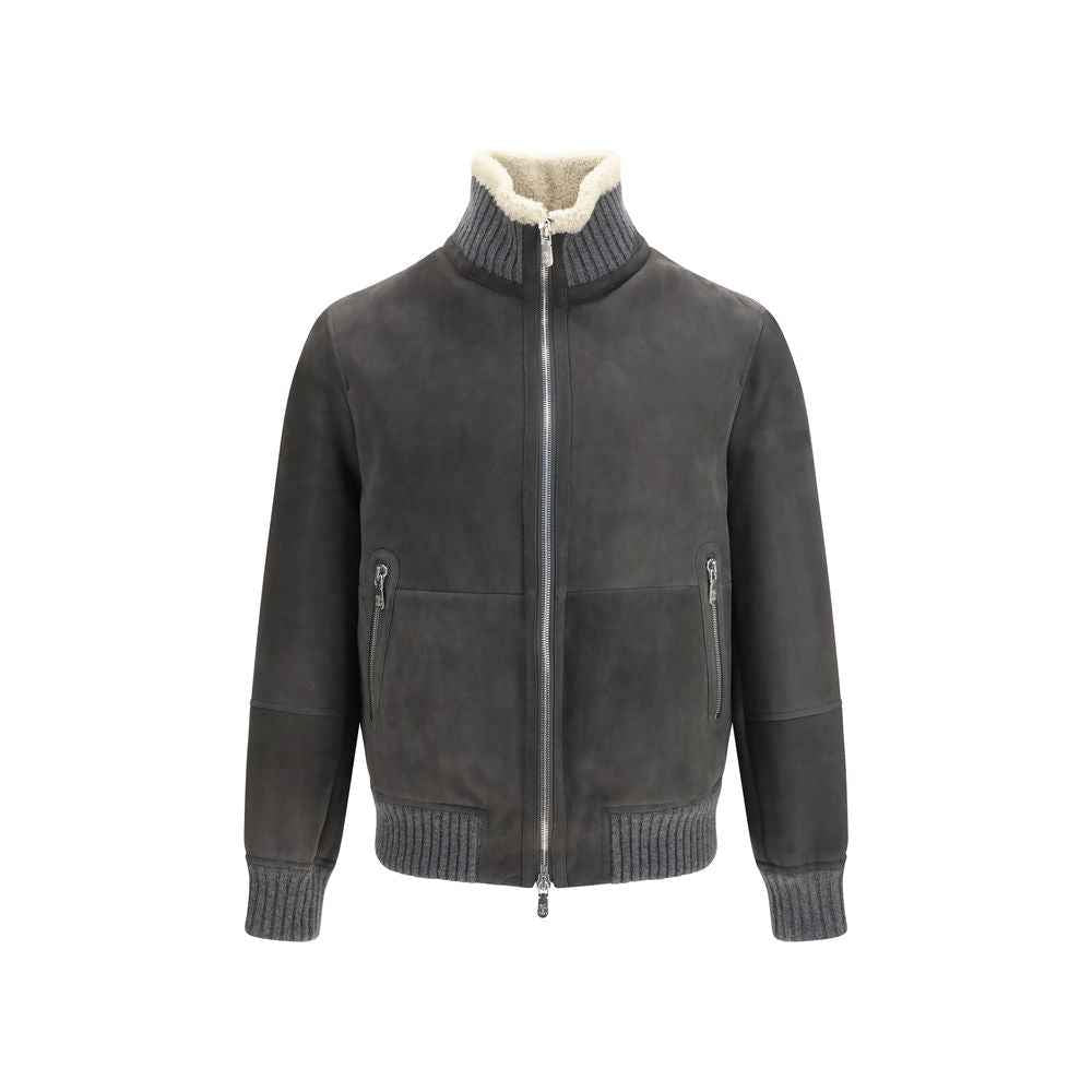 Brunello Cucinelli Gray Wool Oves Aries Full-Length Jacket