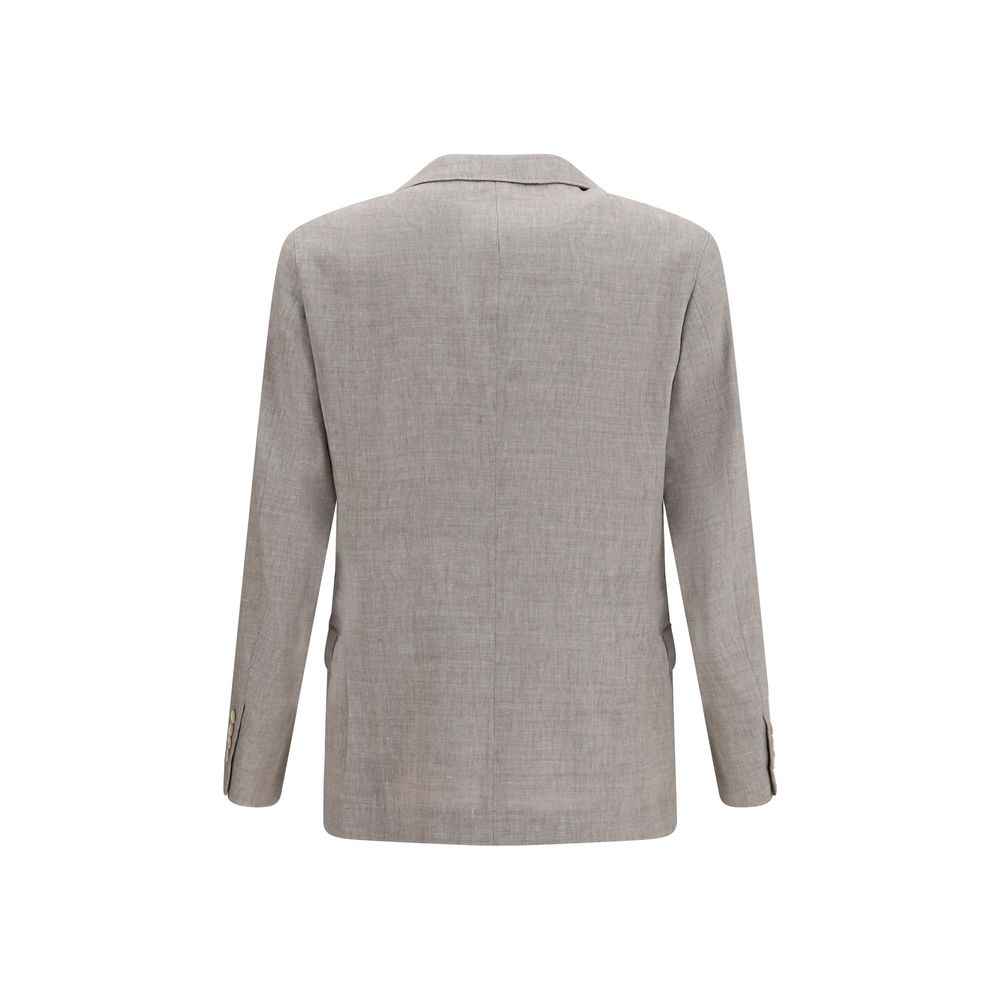 Brunello Cucinelli Beige Linen Full-Length Jacket