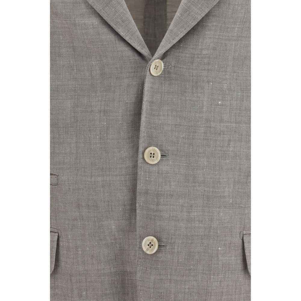 Brunello Cucinelli Beige Linen Full-Length Jacket