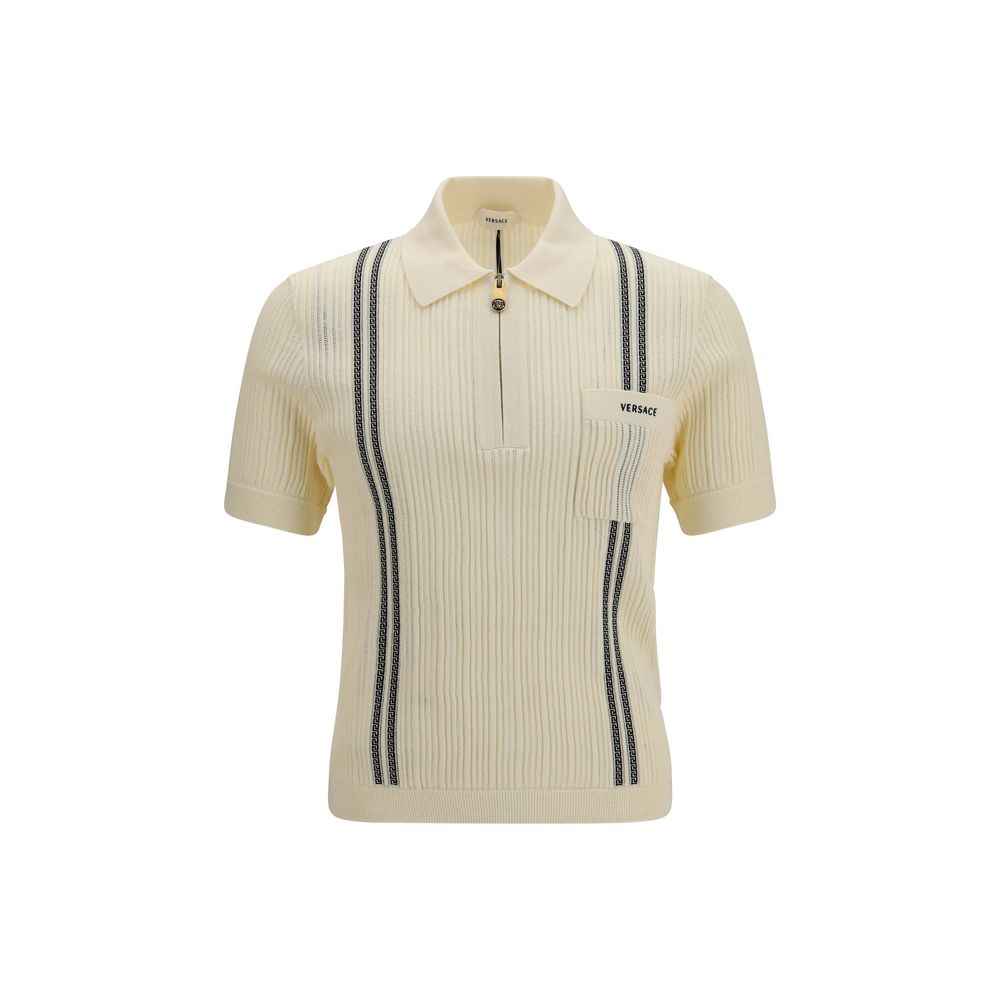 Versace Beige Cotton Polo Shirt
