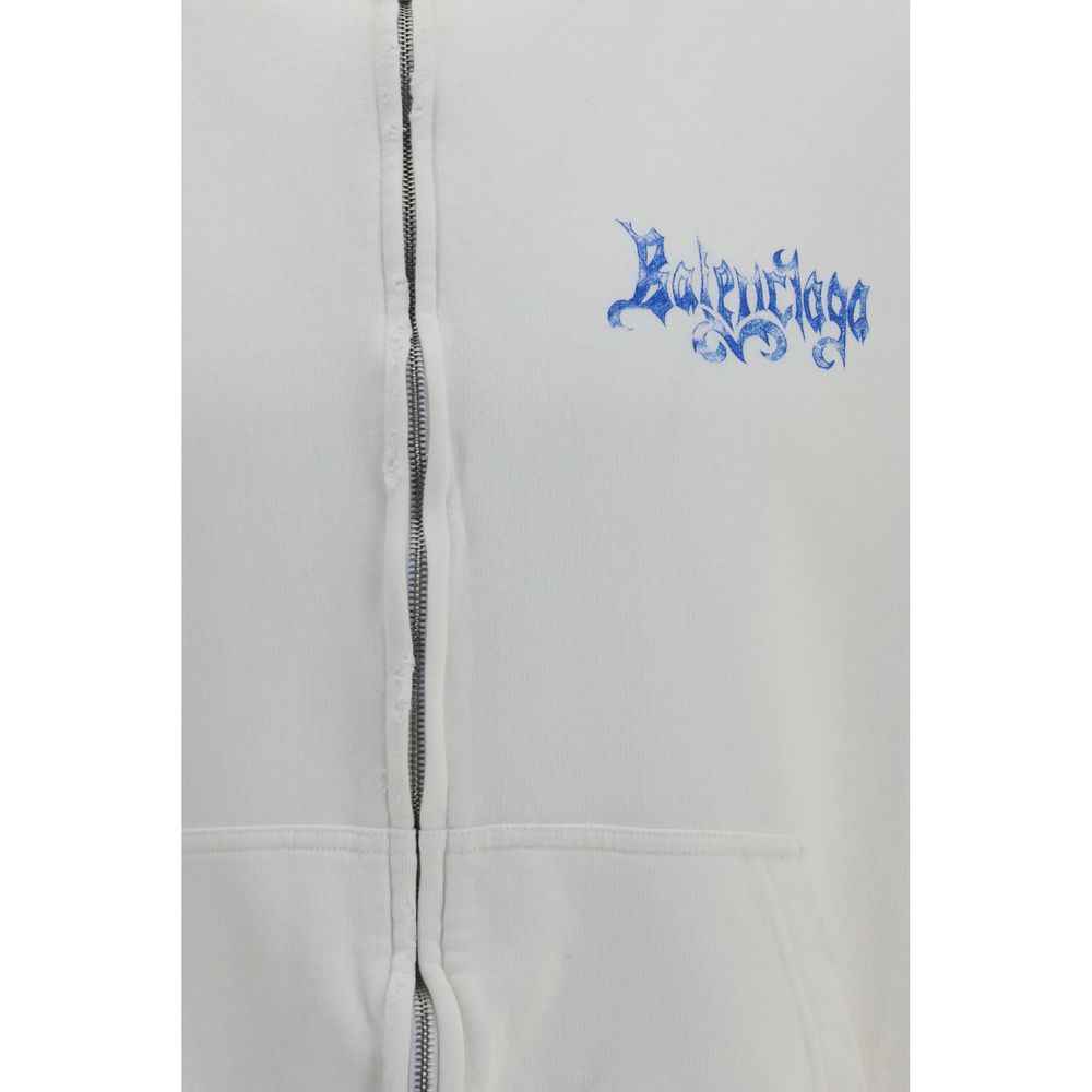 Balenciaga White Cotton Sweatshirt