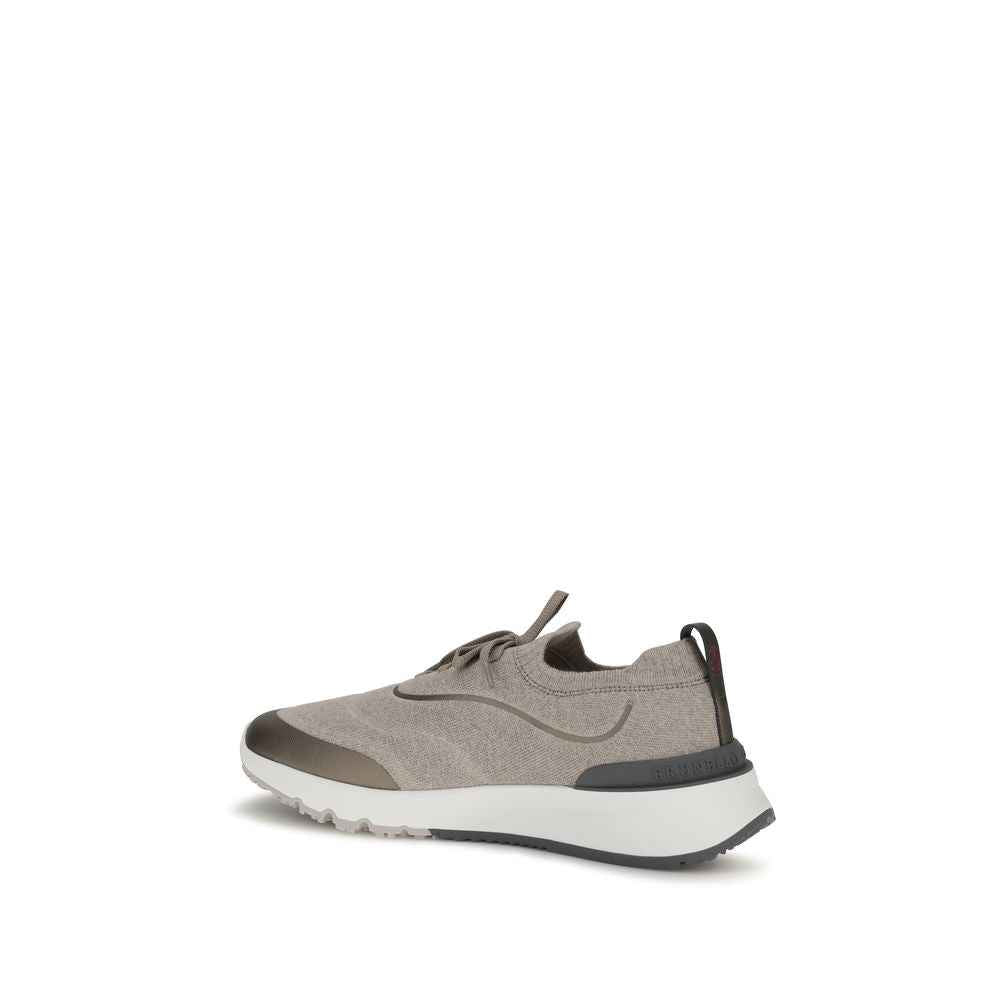 Brunello Cucinelli Brown Cotton Athletic Sneakers