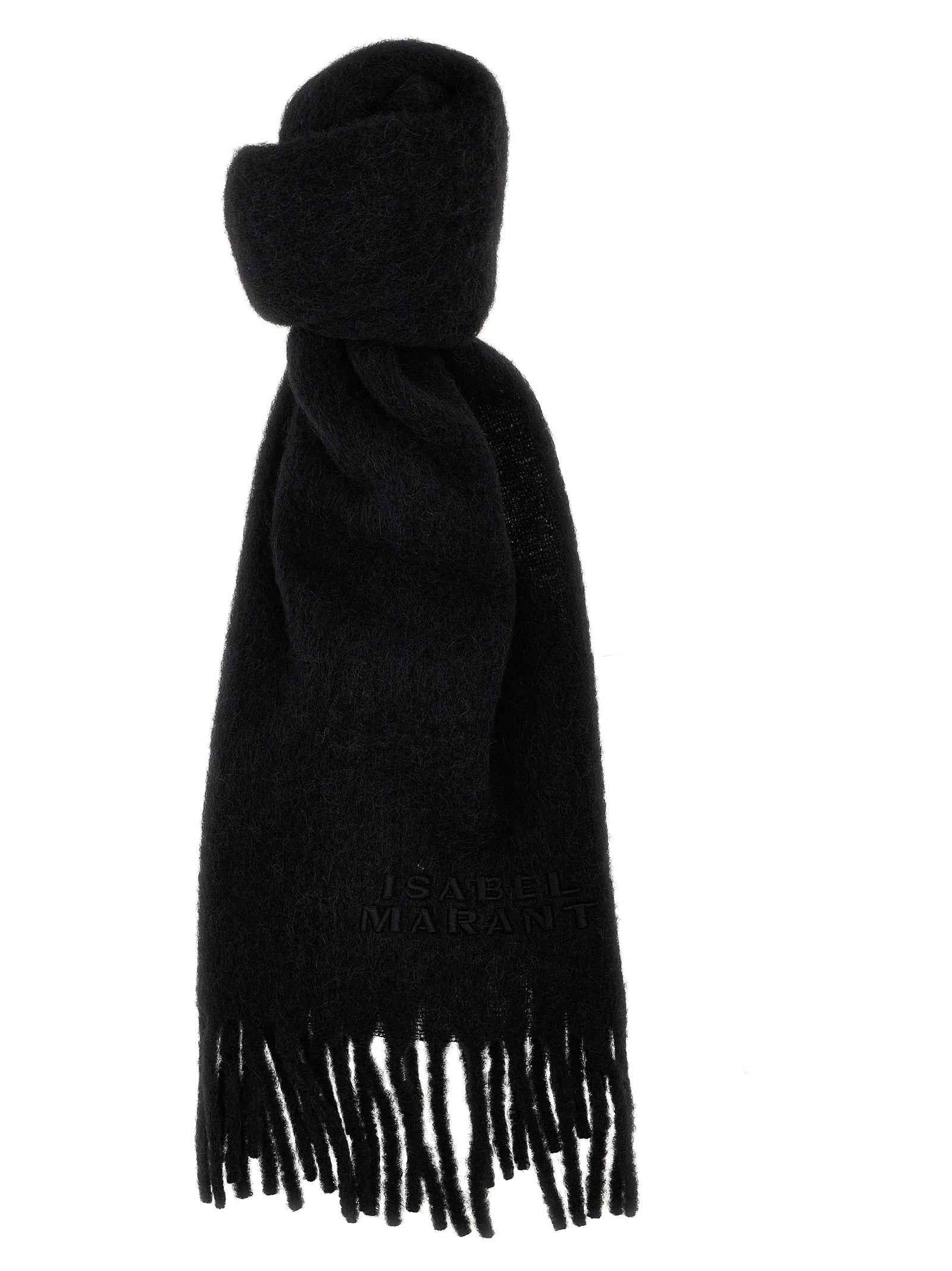 Isabel Marant Black Alpaca Leather Scarf