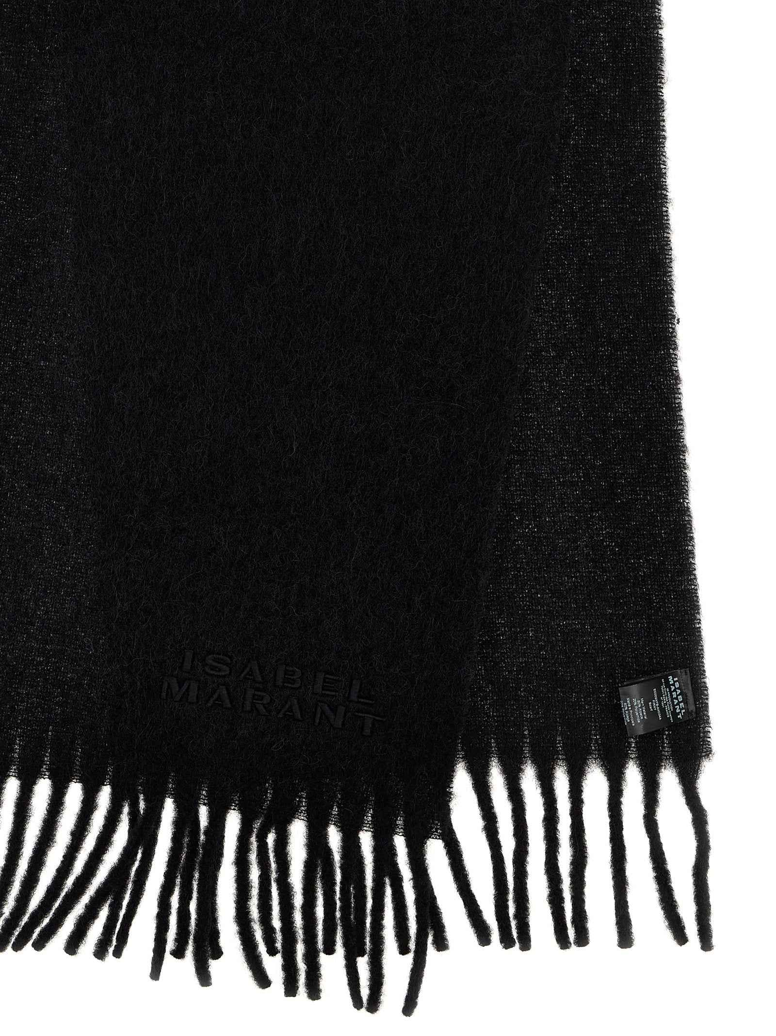 Isabel Marant Black Alpaca Leather Scarf