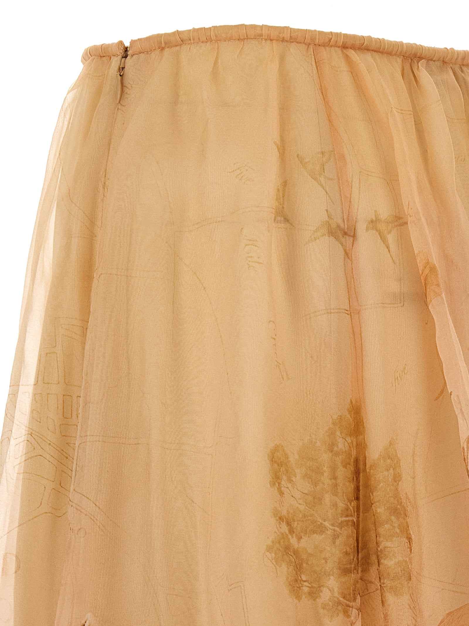 Zimmermann Beige Silk Mini Skirt