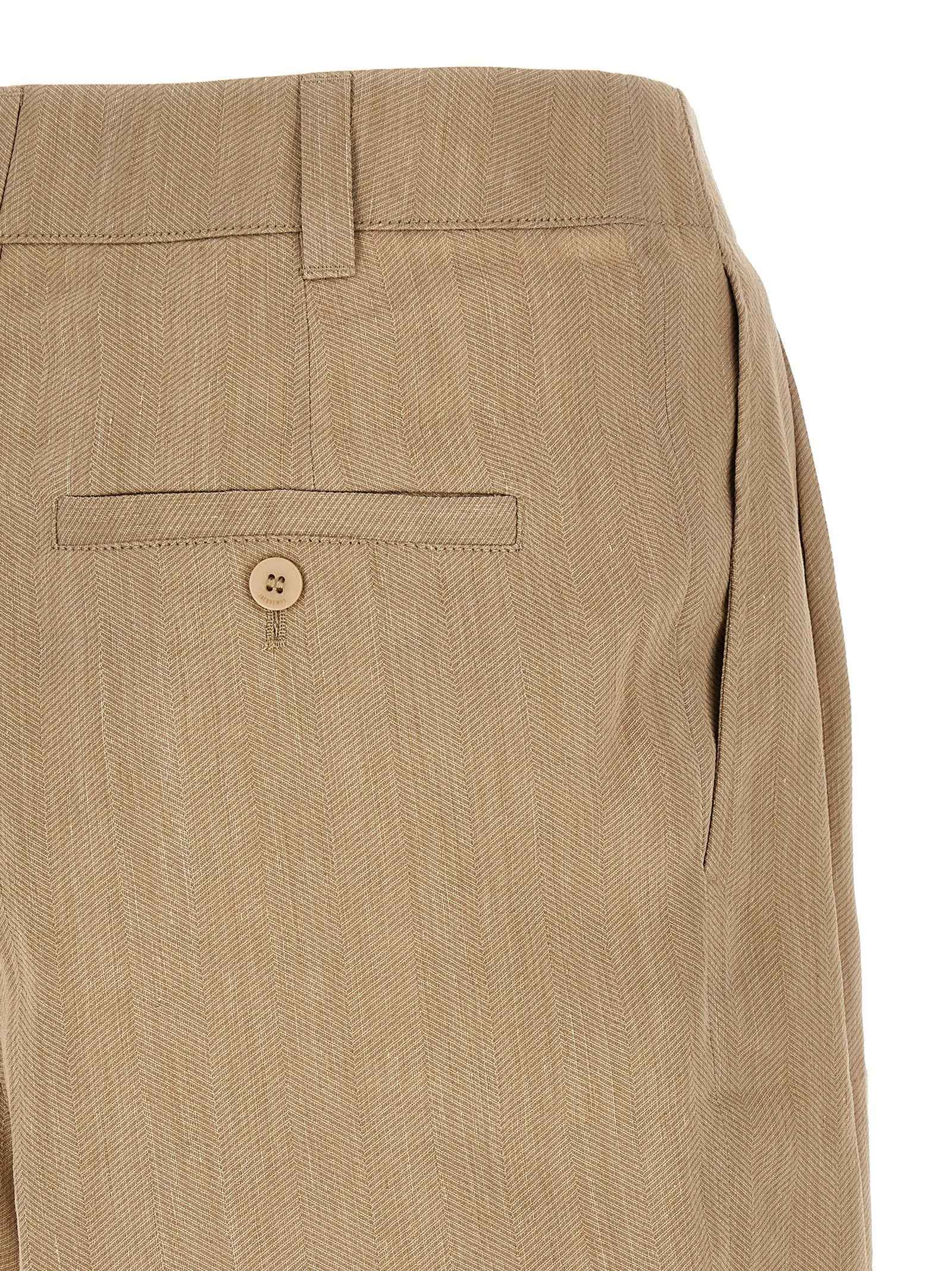 Jacquemus Beige Linen Bermuda Shorts