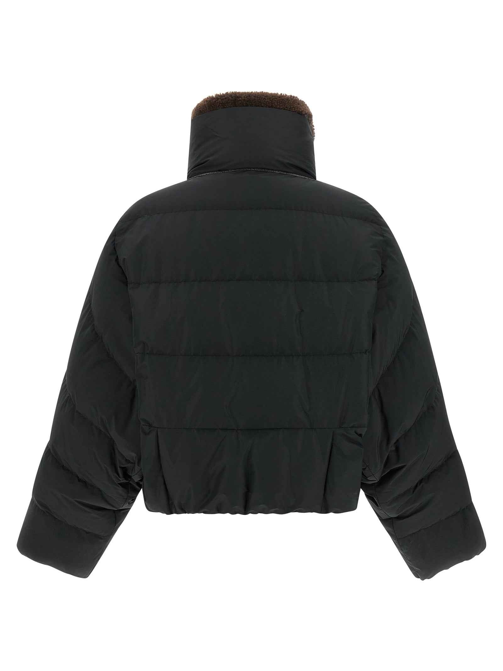 Brunello Cucinelli Black Cotton Full-Length Jacket
