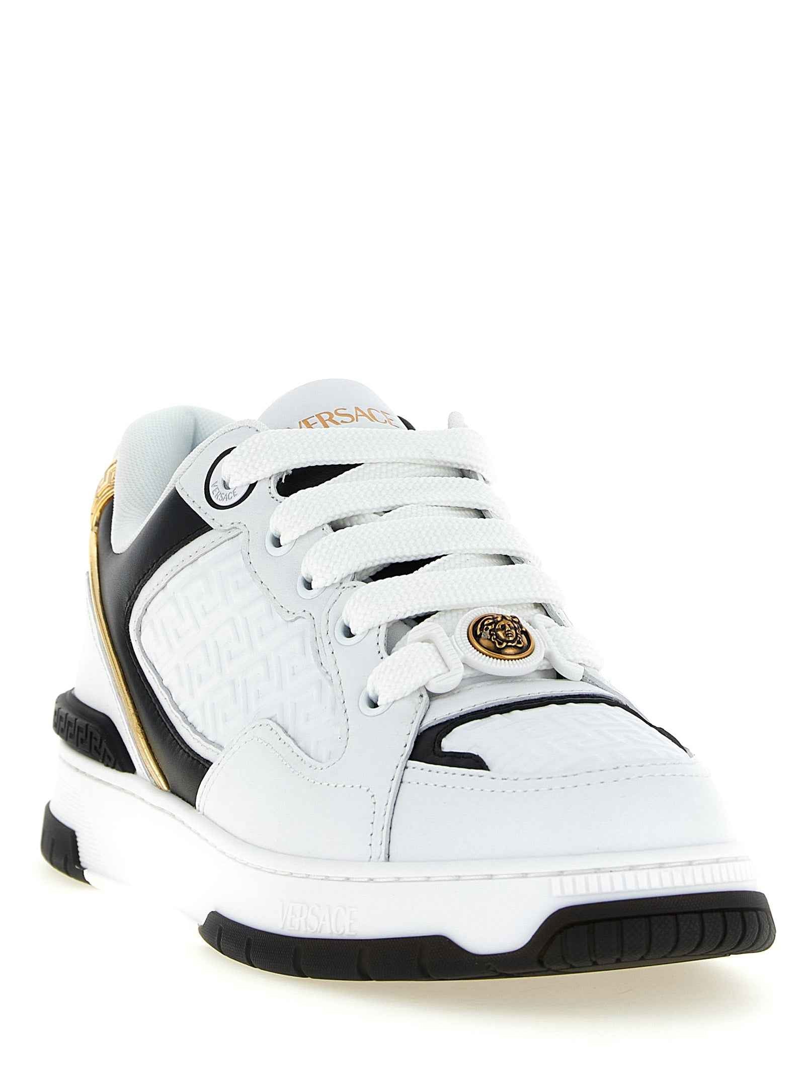 Versace Bicolor Leather Low Top Sneakers