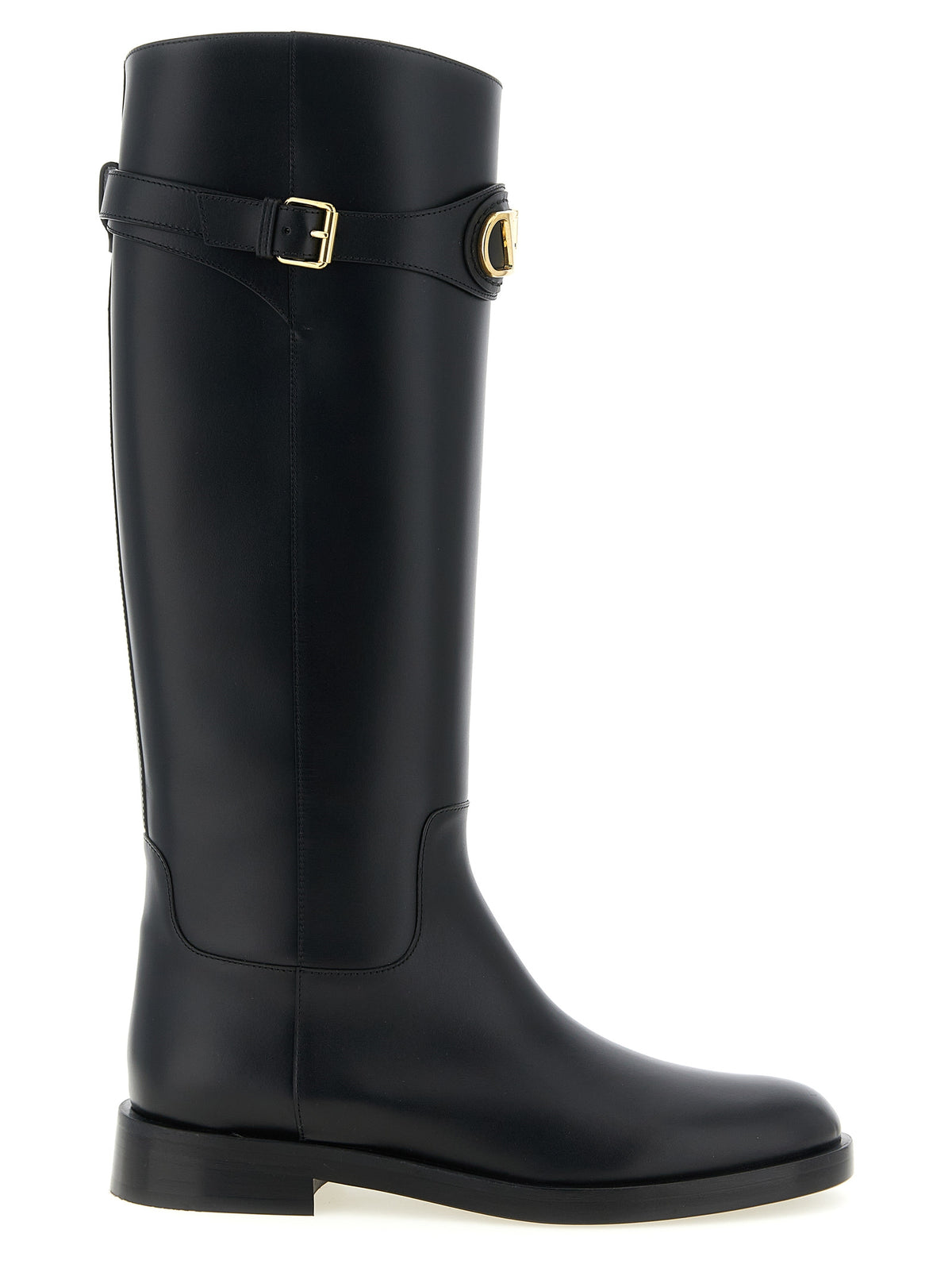 Valentino Garavani Black Calfskin Over The Knee