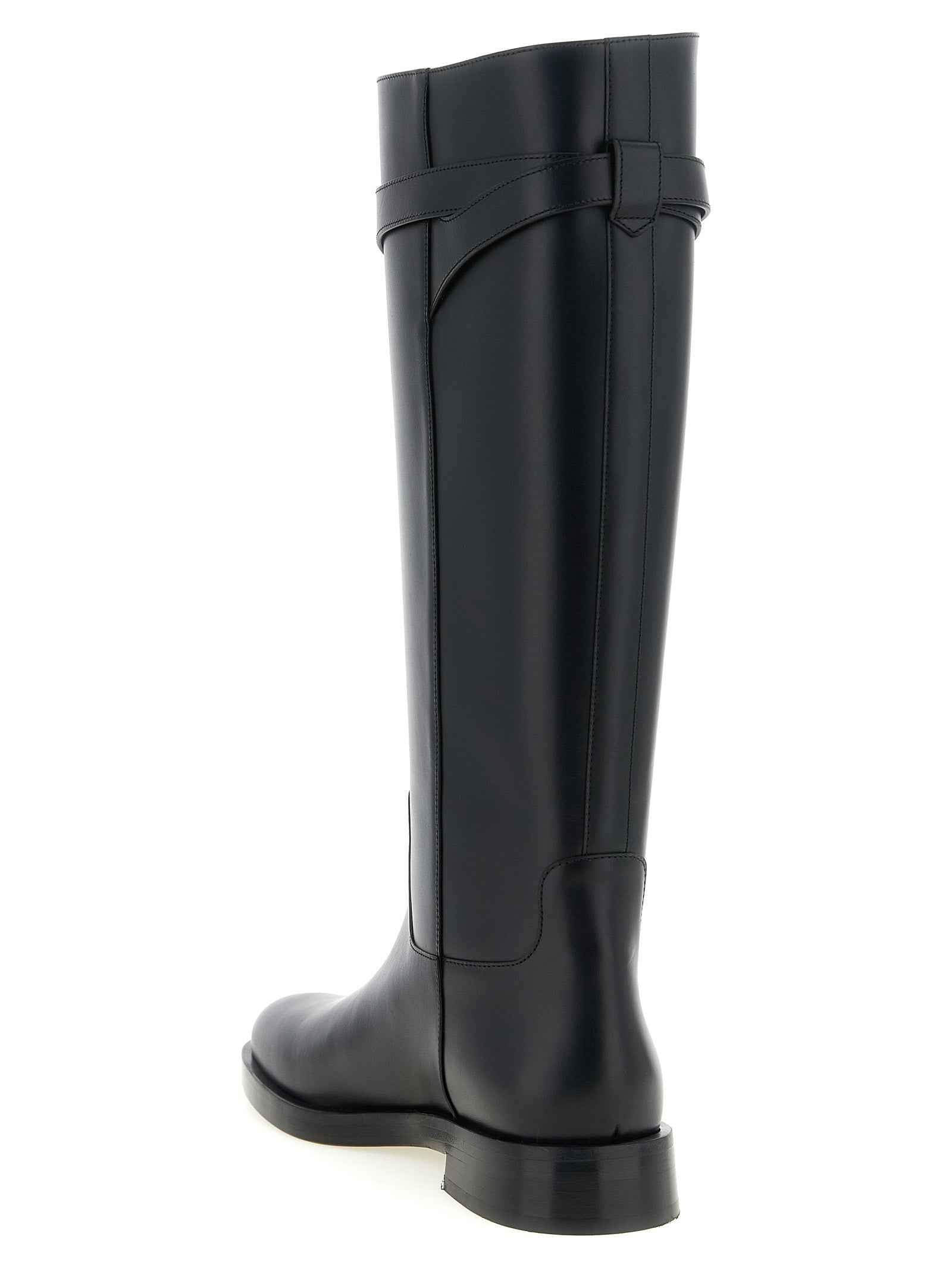 Valentino Garavani Black Calfskin Over The Knee